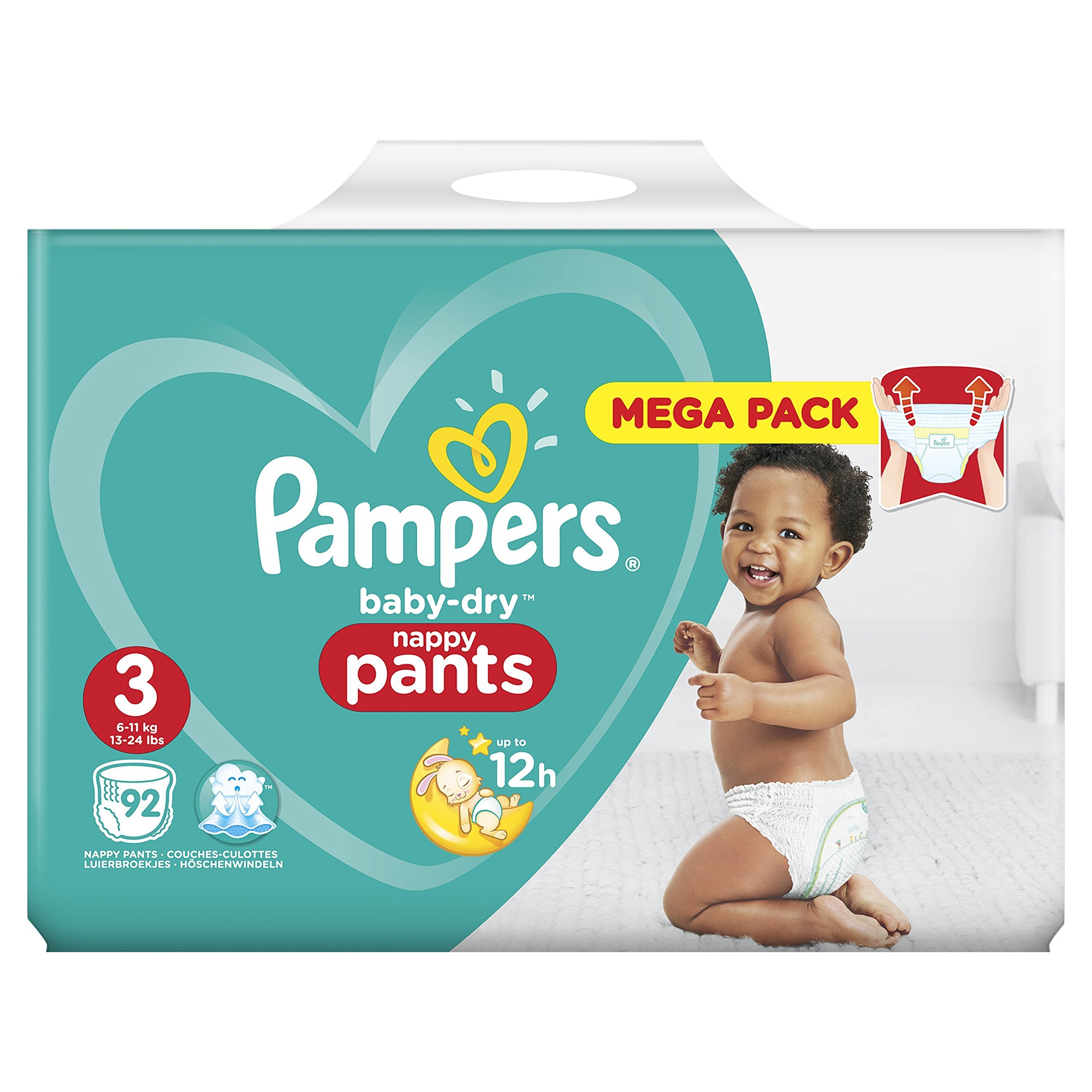 Pampers 81666879 Baby-Dry Pants pieluchy, białe