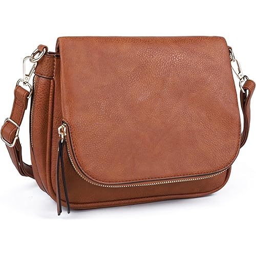 Crossbody Bags for Women Small Pu Leather Over the Shoulder Purses and Flap Cross Body Handbags with Multi Pockets