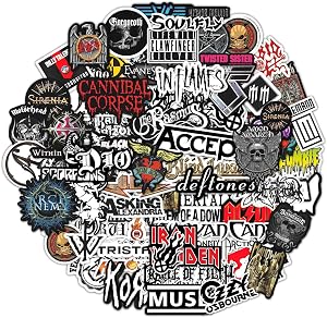 BulbaCraft Legendary Rock Band Stickers – Heavy Metal Laptop Decals - Vinyl Band Stickers for Adults, Rock Stickers and Decals, Gifts for Women & Men
