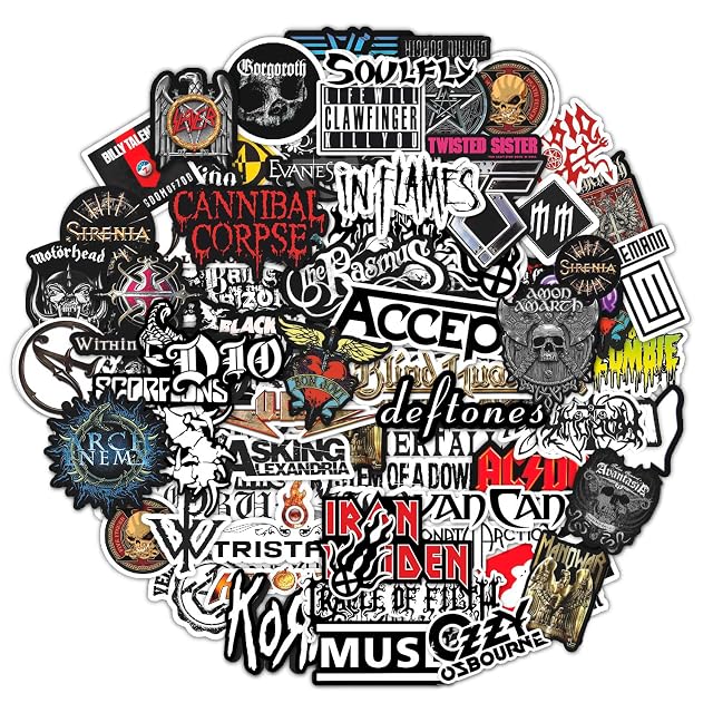 BulbaCraft Legendary Rock Band Stickers Heavy Metal Laptop Decals - Vinyl Band Stickers for Adults Rock Stickers and