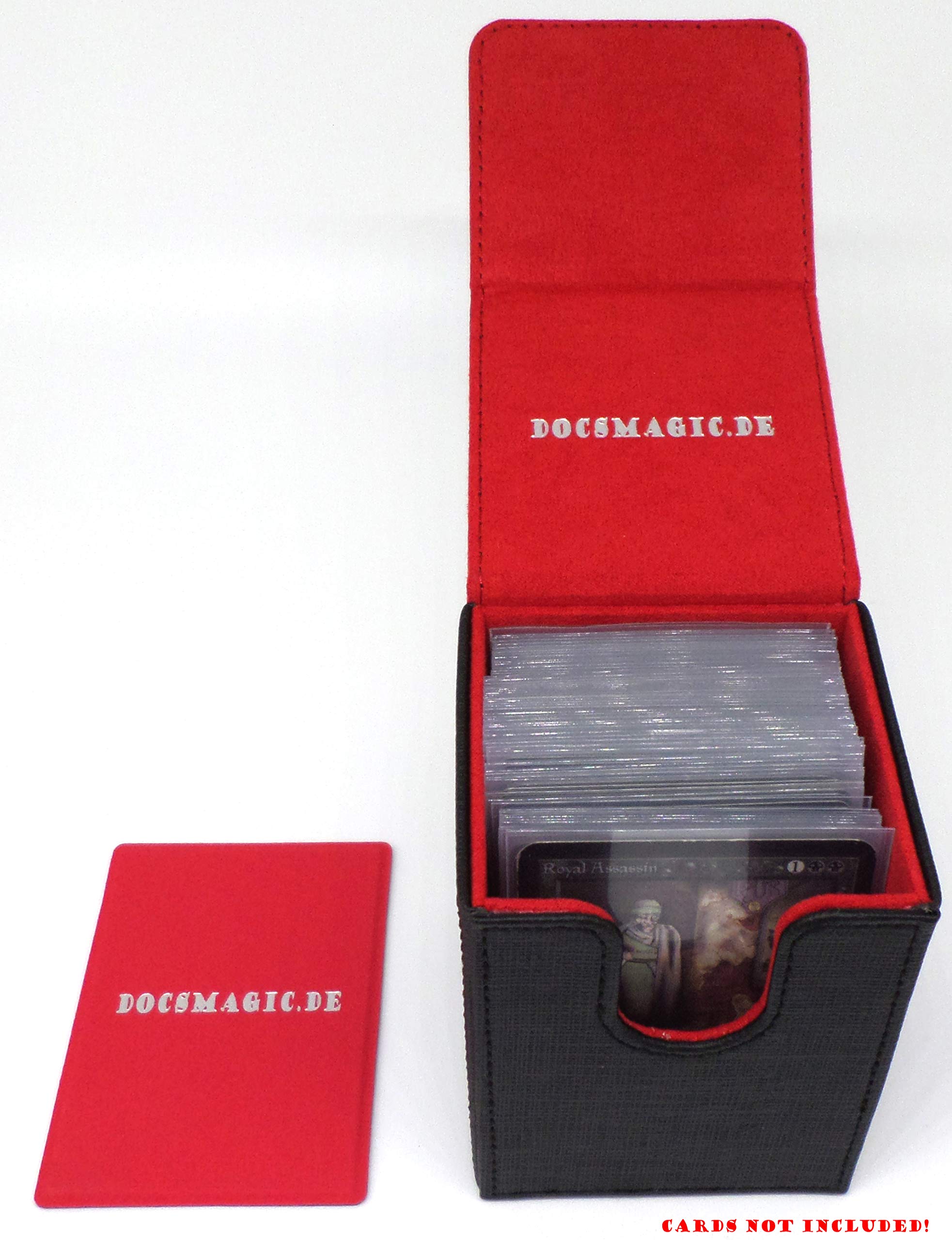 Premium Magnetic Flip Box (100) Black + Deck Divider - MTG PKM YGO Premium Magnetic Flip Box (100) Black + Deck Divider - MTG PKM YGO
