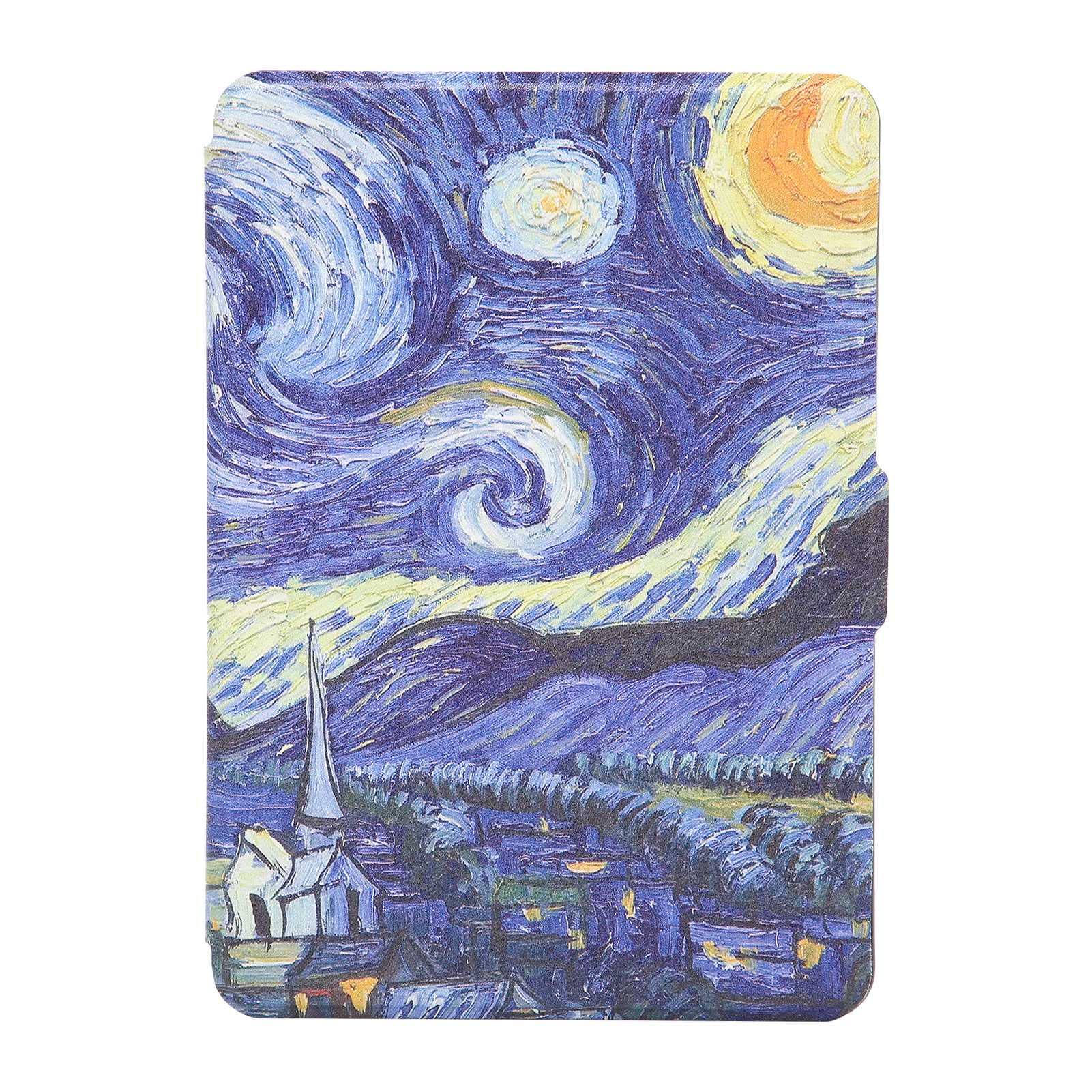 Funda para Kindle Paperwhite, Fundas para Lectores de Libros Electrónicos Conciso, Elegante, Duradero, de Piel Sintética Suave para Kindle Paperwhite(Cielo estrellado de van gogh)