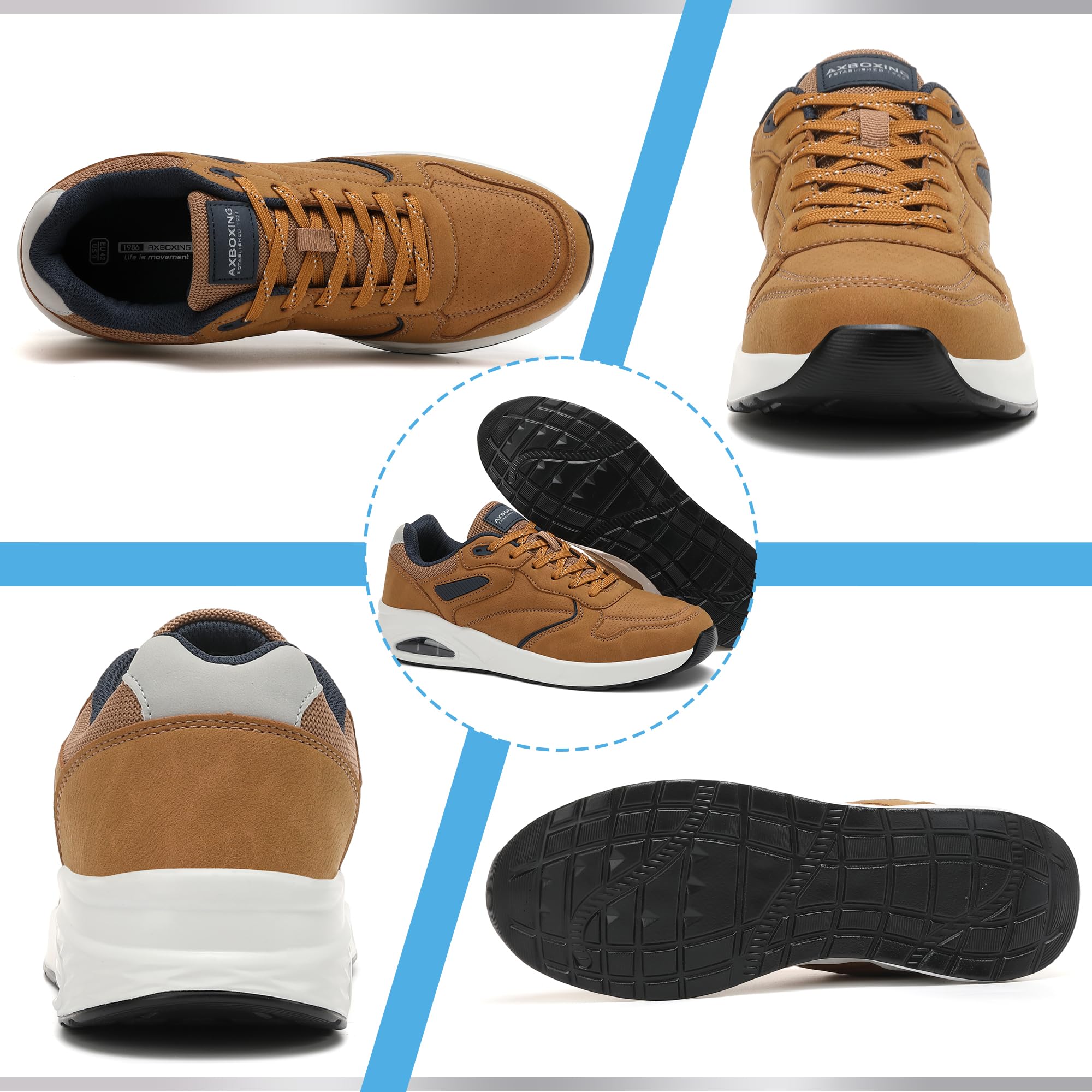 AX BOXING Zapatillas Hombre Casual Sneaker Ligera Zapatos Deportivos Transpirable Trainers Tamaño 41-46 EU
