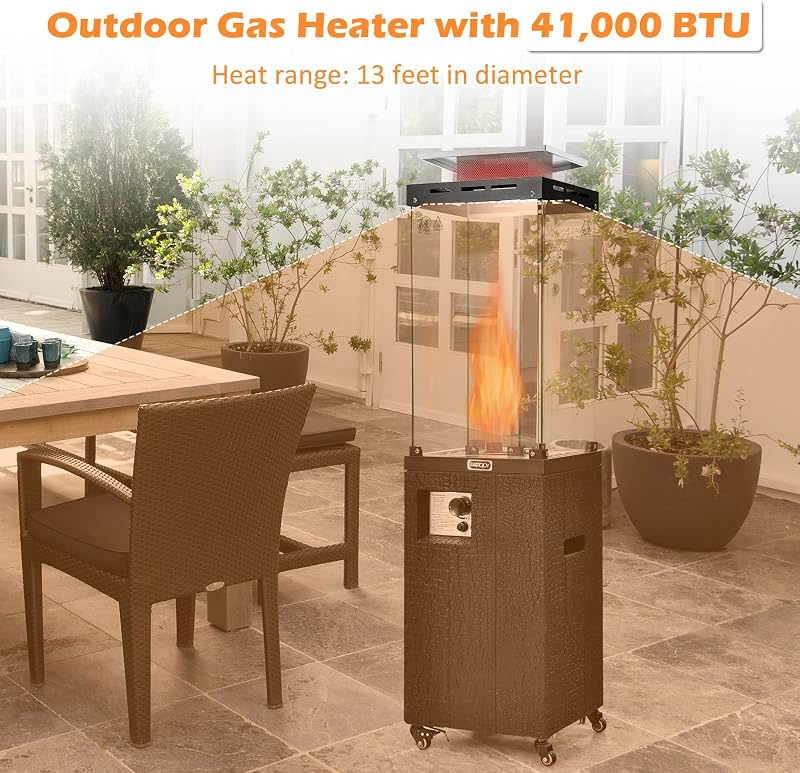 Tangkula 41,000 BTU Propane Patio Heater with Waterproof Cover (Black) image 2