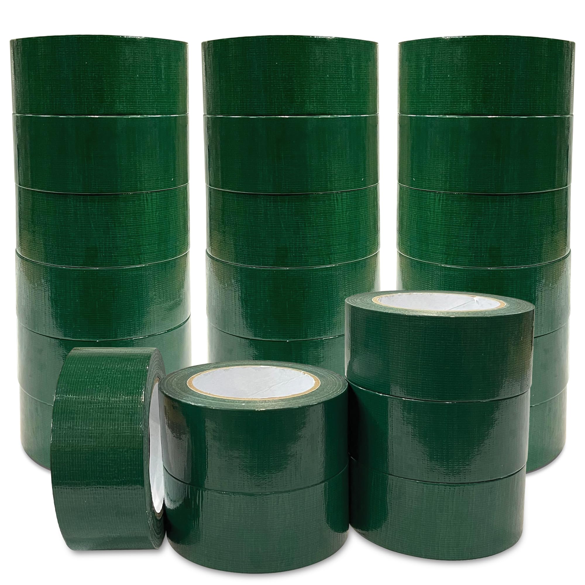 JeeJaan® 24 Rolls of Green Duct Tape 50mm x 50m Gaffa Tape Heavy Duty Waterproof for Electrical Plumbing and Outdoor Use Strong Adhesive Weather-Resistant Perfect for Sealing and Fixing Tasks — image 1
