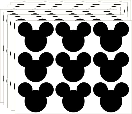 Calcomanías de ratón de PVC de 2.62 x 2.2 pulgadas, paquete de 90 unidades, perfectas para fiestas de cumpleaños temáticas de Mickey