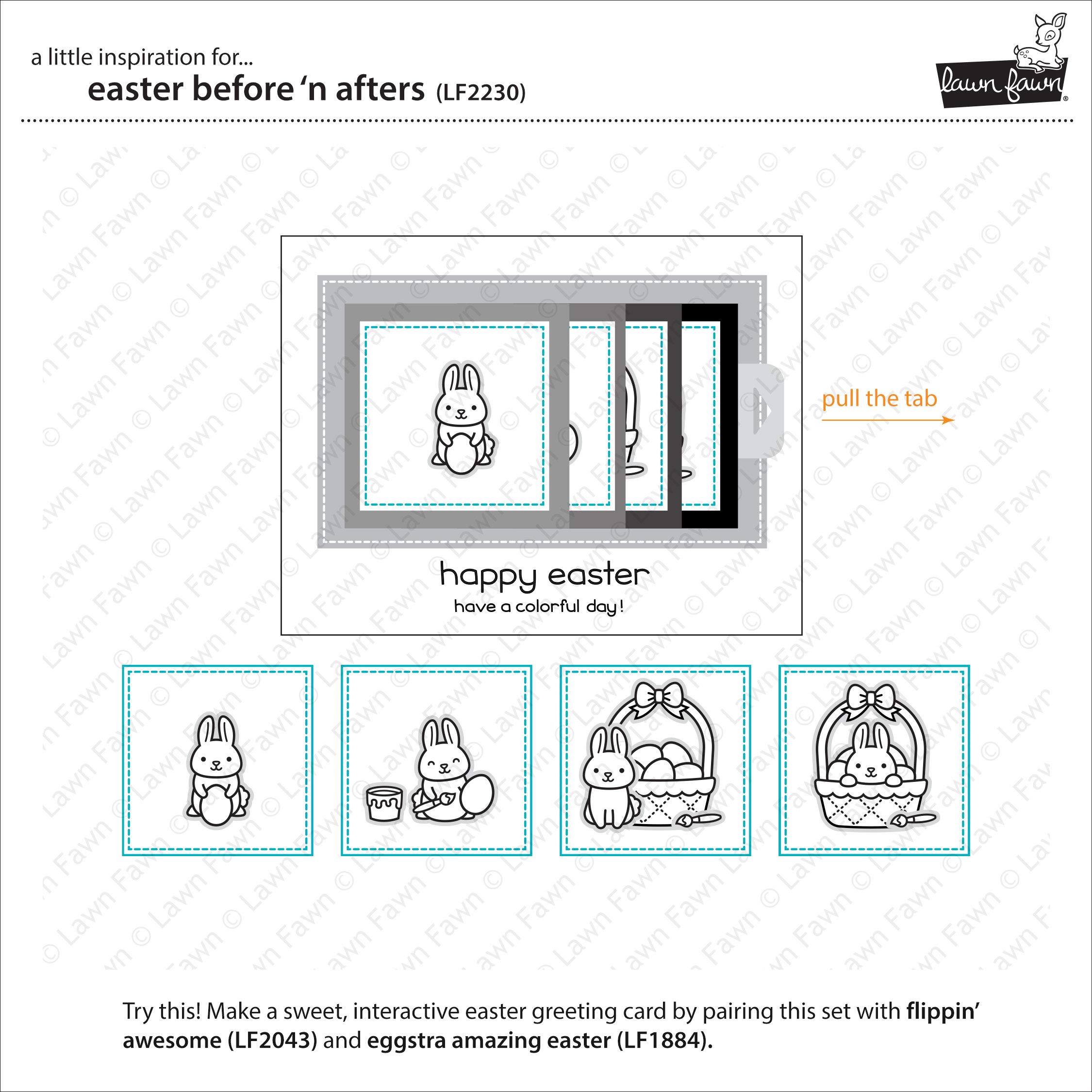 Amazon.co.jp: Lawn Fawn Easter Before 'n After 3インチ x 4インチ