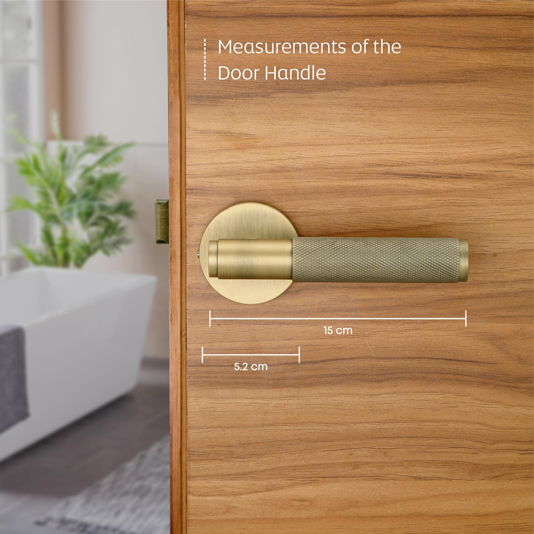 LAPO Antique Bathroom Door Lock - Keyless & Brass -6