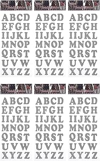طقم ستيكر لاصق بتصميم حروف إنجليزية من البلاستيك للأطفال من 3A 2240-3-6 - فضي 3A-5118 - فضي 6 قطع