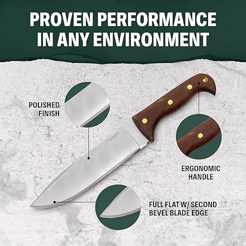 Miniatura 4 de Condor Tool & Knife, Moonshiner, hoja de 9 pulgadas, mango de madera con funda