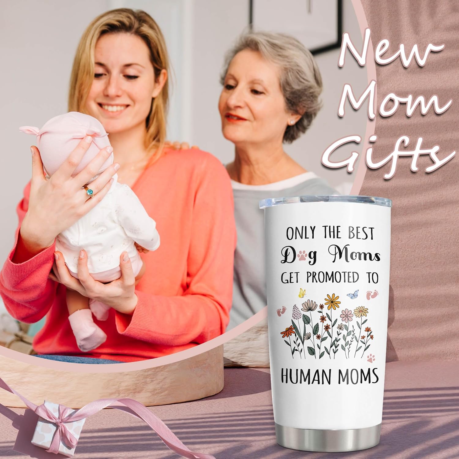 New Mom Gifts Tumbler 20oz, Pregnancy Must Haves, Pregnant Mom Gifts, Mom To Be Gift, Pregnancy Gifts For New Mom, Dog Mom Gifts For Women, Christmas New Mom Gift Mug 1PC - Image 4
