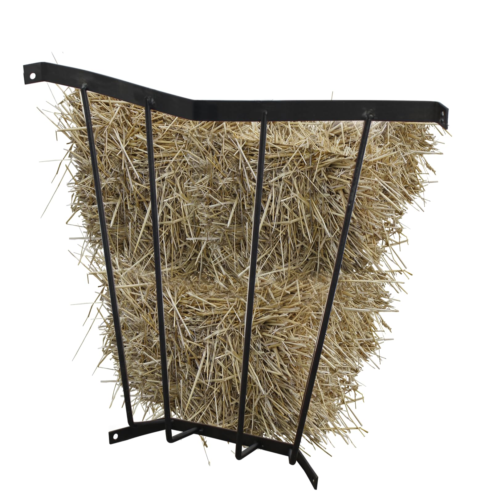 Corner Hay Rack, Wall Mounted 23.3 x 13.2 x 21.7In Hay Rack for Farm Indoor and Outdoor Use, Carbon Steel Hay Feeder Blanket Holder for Horses and Goats