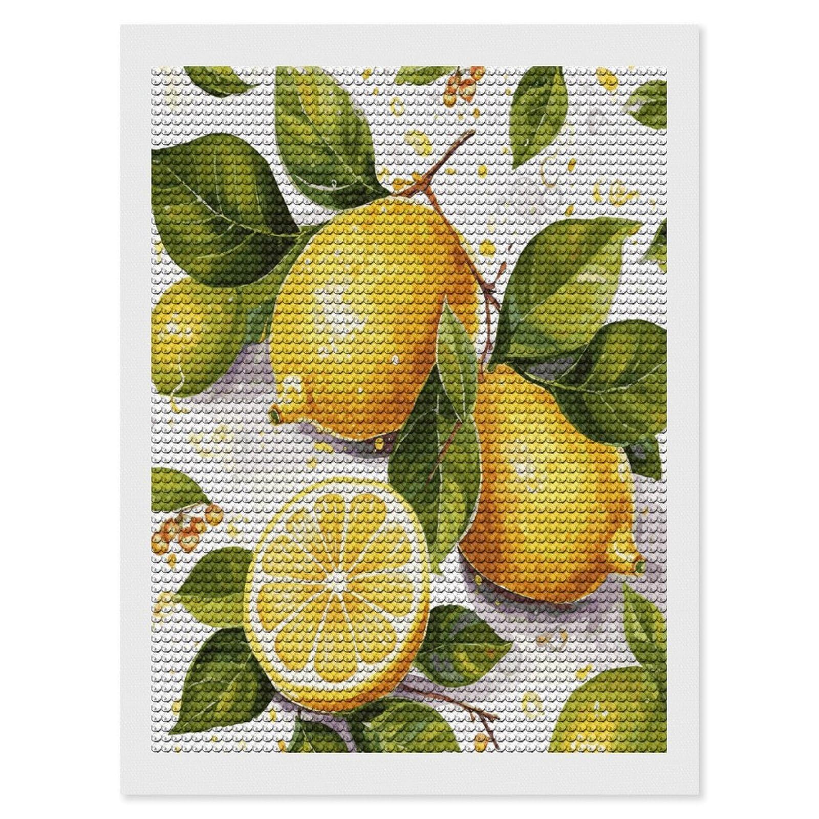 JTREHY Fruits Lemon Diamond Art Kits Personalized DIY Round Diamond Painting Kits for Beginner Full Drill Diamonds Dots Paintings for Adults Gem Art Crafts Home Decor