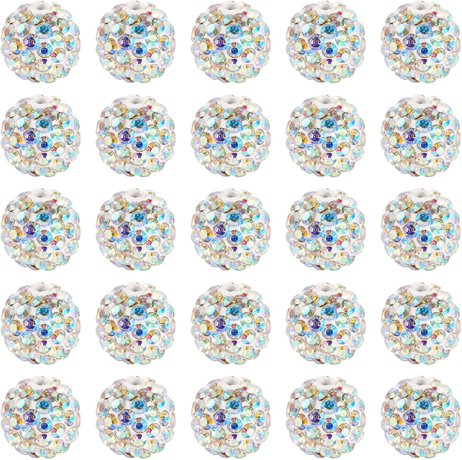 Craftdady 30pcs 10mm Rhinestone Beads Round Pave Disco Ball Spacer Beads Crystal AB Color Bracelet Bead Handmade Craft Loose Bead for DIY Necklace Keychain Jewelry Making - Image 6