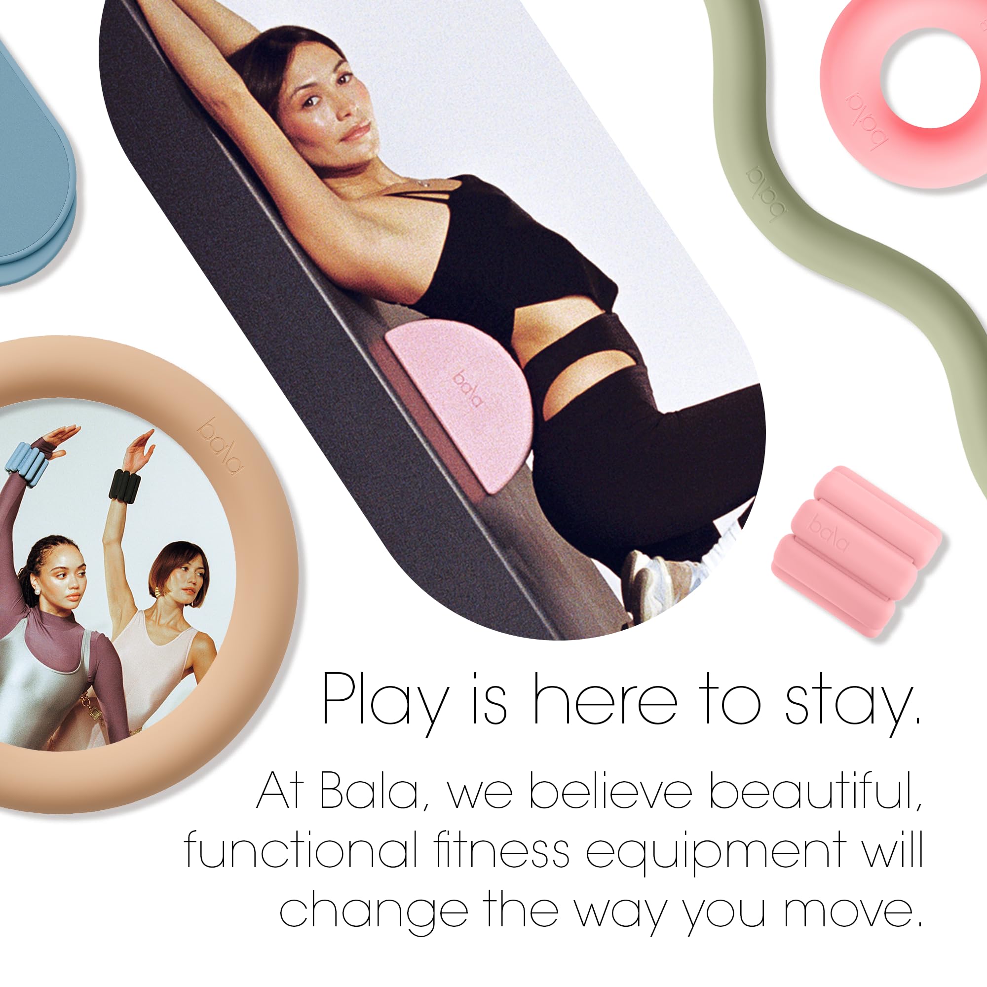 Bala Balance Blocks 2 Pack, Yoga Blocks for Working Out - Semi-Circular Yoga Accessories for Stretching & Exercise - Yoga Equipment for Home Workout - Yoga Block Essentials for Women & Men