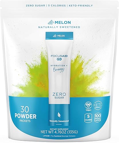 FOCUSAID GO - Mezcla energética nootrópicos, cero azúcar, alfa-GPC, GABA, complejo B, yerba mate, té verde, apto para dieta cetogénica, 100 mg de