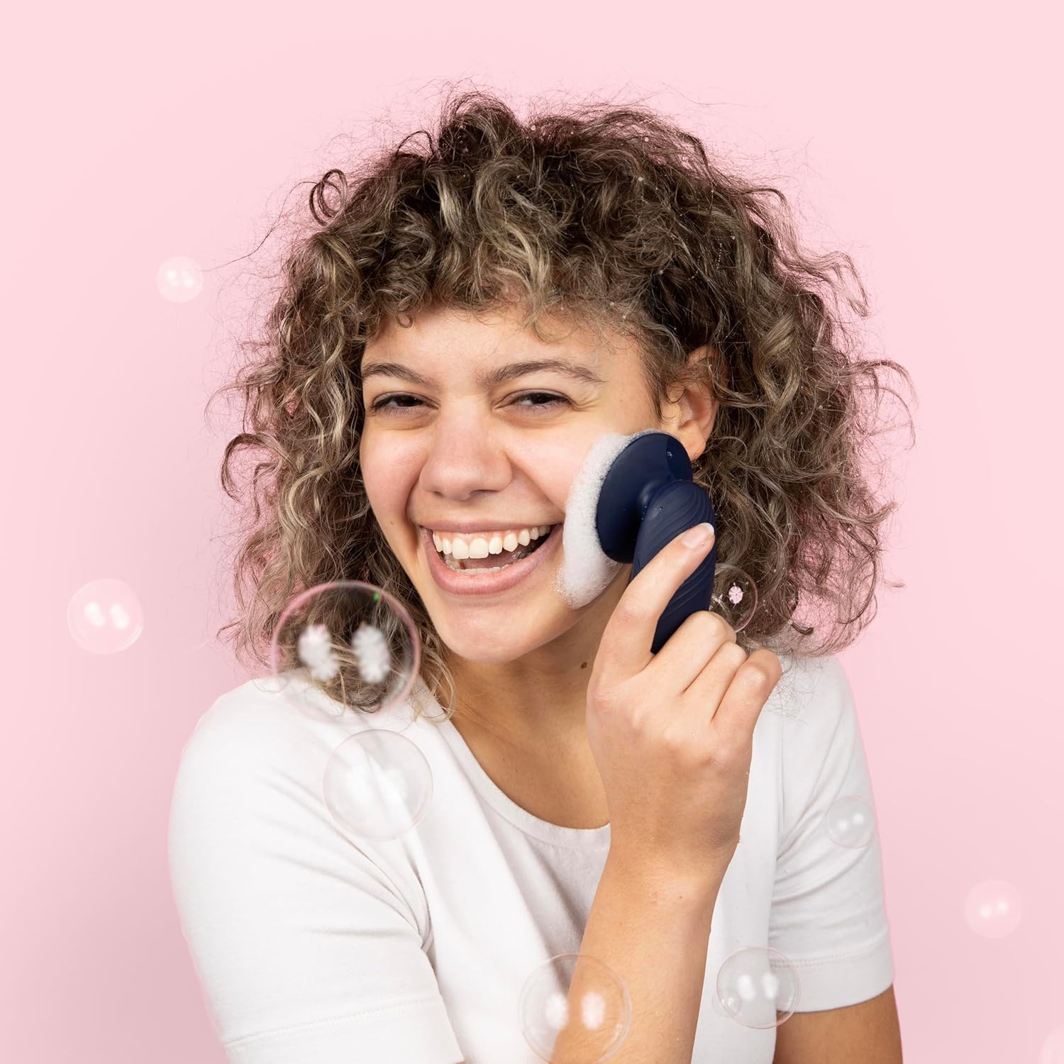 SoniGlow Silicone Facial Cleansing Brush – Electric Vibrating Skincare Scrubber Tool for Deep Pore Cleansing, Gentle Massage, Makeup Removal, Waterproof and Rechargeable (Navy) - Image 9