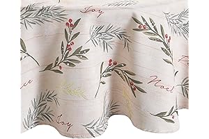 Elrene Home Fashions: Christmas Cheer with Wrinkle-Free Round Tablecloths