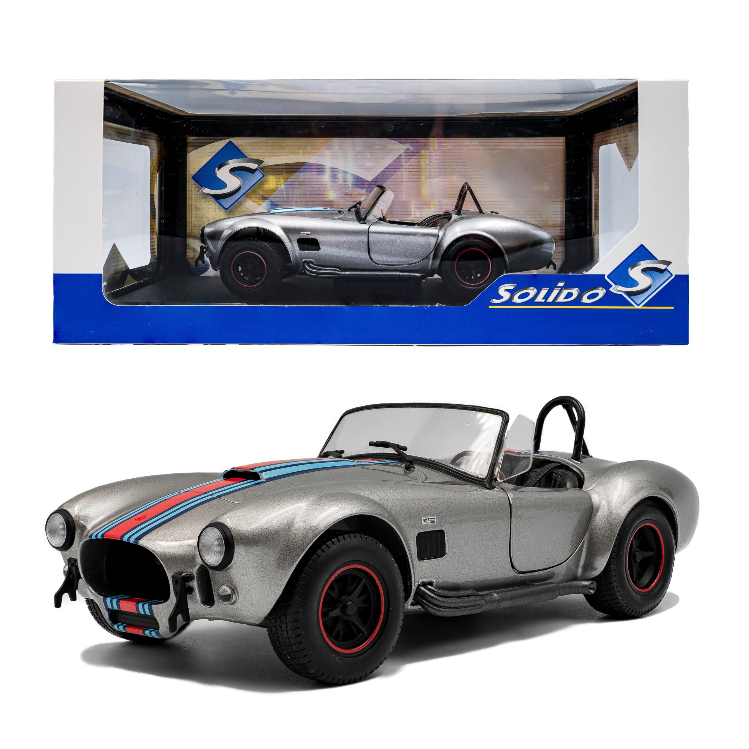 1:18 Shelby Cobra 427 MKII SOLIDO Works M Racing Silver 1965