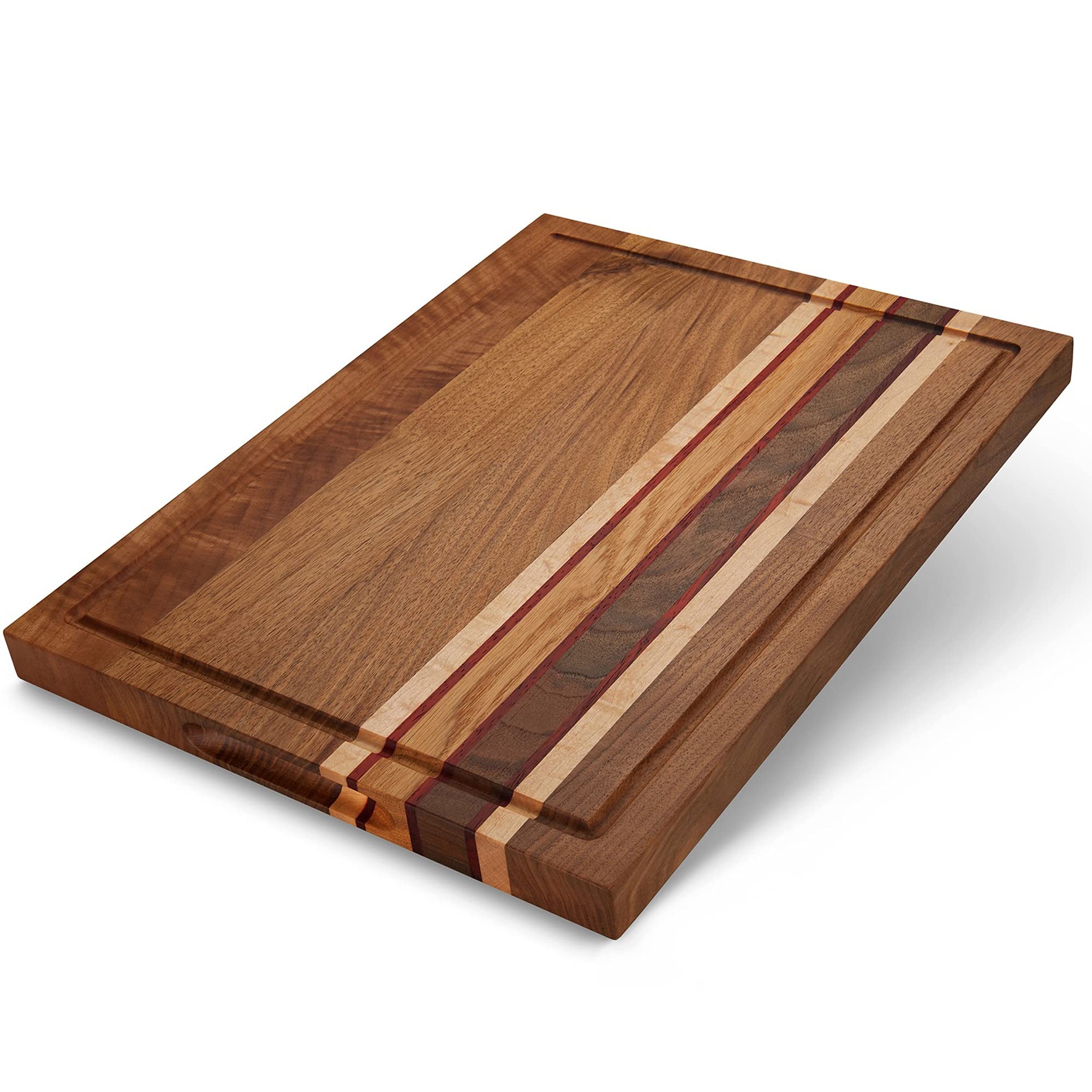 TeakCraft Large Walnut Cutting Board with Juice Grove, Chopping Board, Knife Friendly, Reversible, Cheese Charcuterie Board, Gift Box Included, The Asine (18x14x1.2 inch)