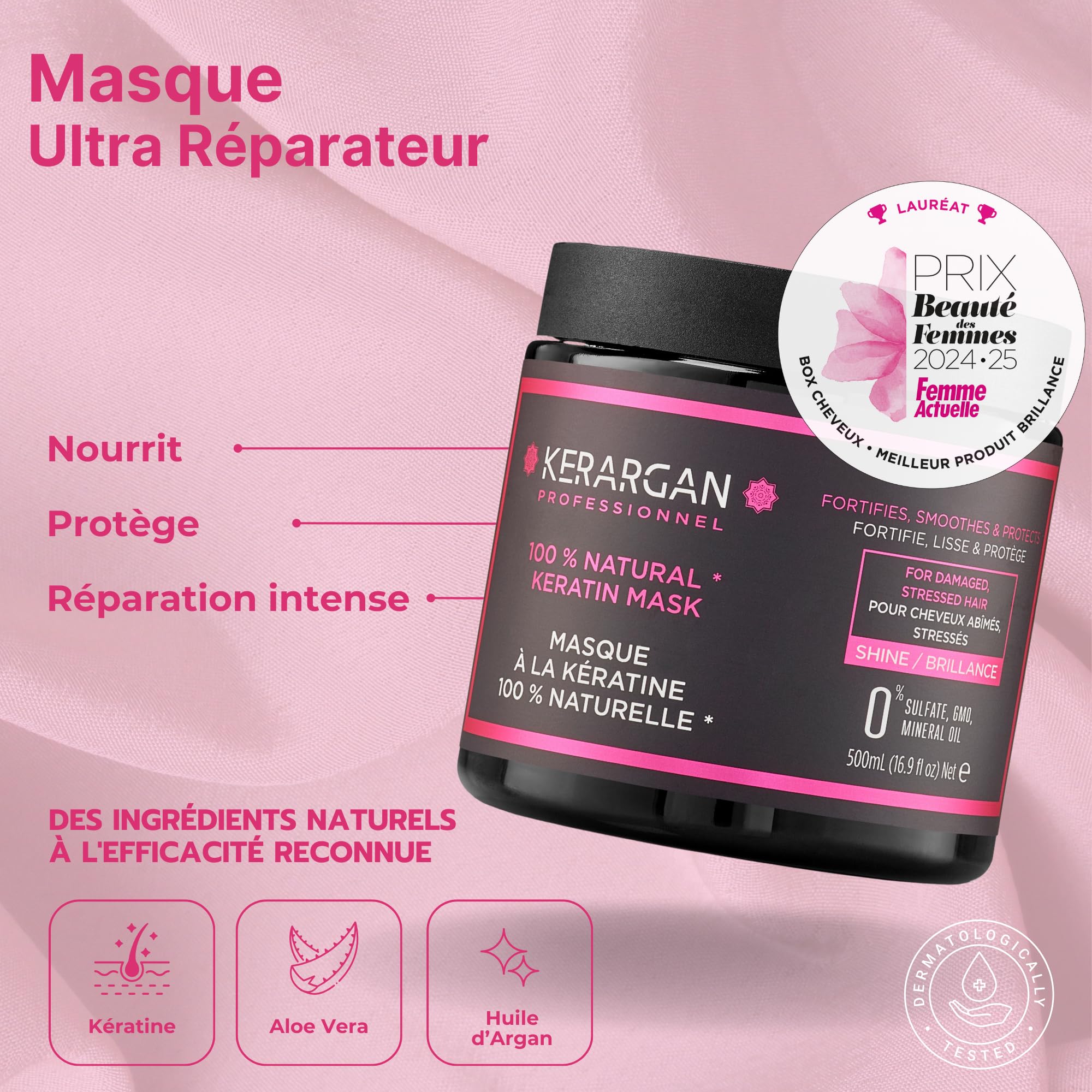 Kerargan, Mask and Scalp Scrub Duo with Keratin for Damaged and Stressed Hair, Nourishes, Exfoliates, and Protects - Image 3