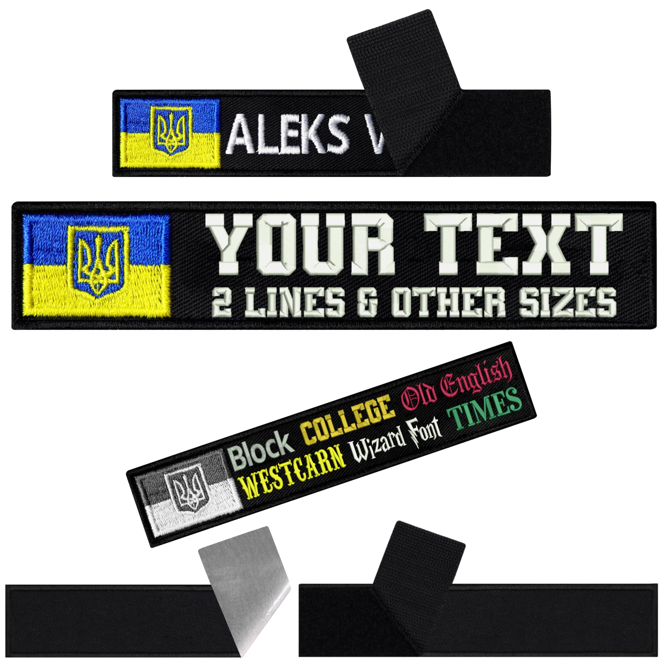 Ukraine Flag Custom Patches Name Patch Hook and Loop Patches Ukraina Name Patch Personalized Tactical Patches, Personalized Gift, Personalized Patches for Clothes | 4.9x0.98