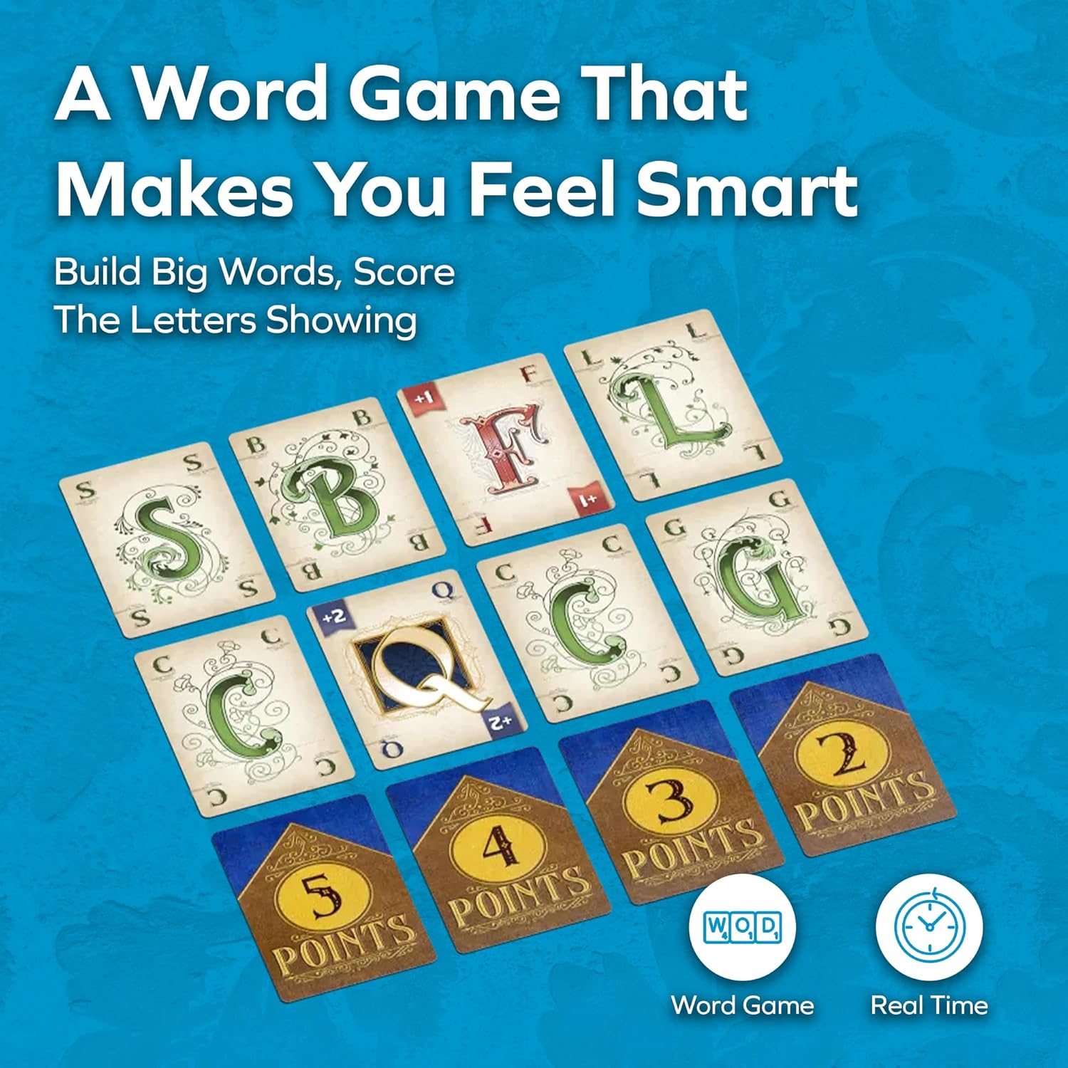 ALLPLAY Wordsy Board Game - Play All The Big Words You've Always Wanted to - Makes You Feel Smart - Rewards Quick Thinking - Great for Adults and Families - 1-6 Players 20 Minutes Ages 10+ - Image 2