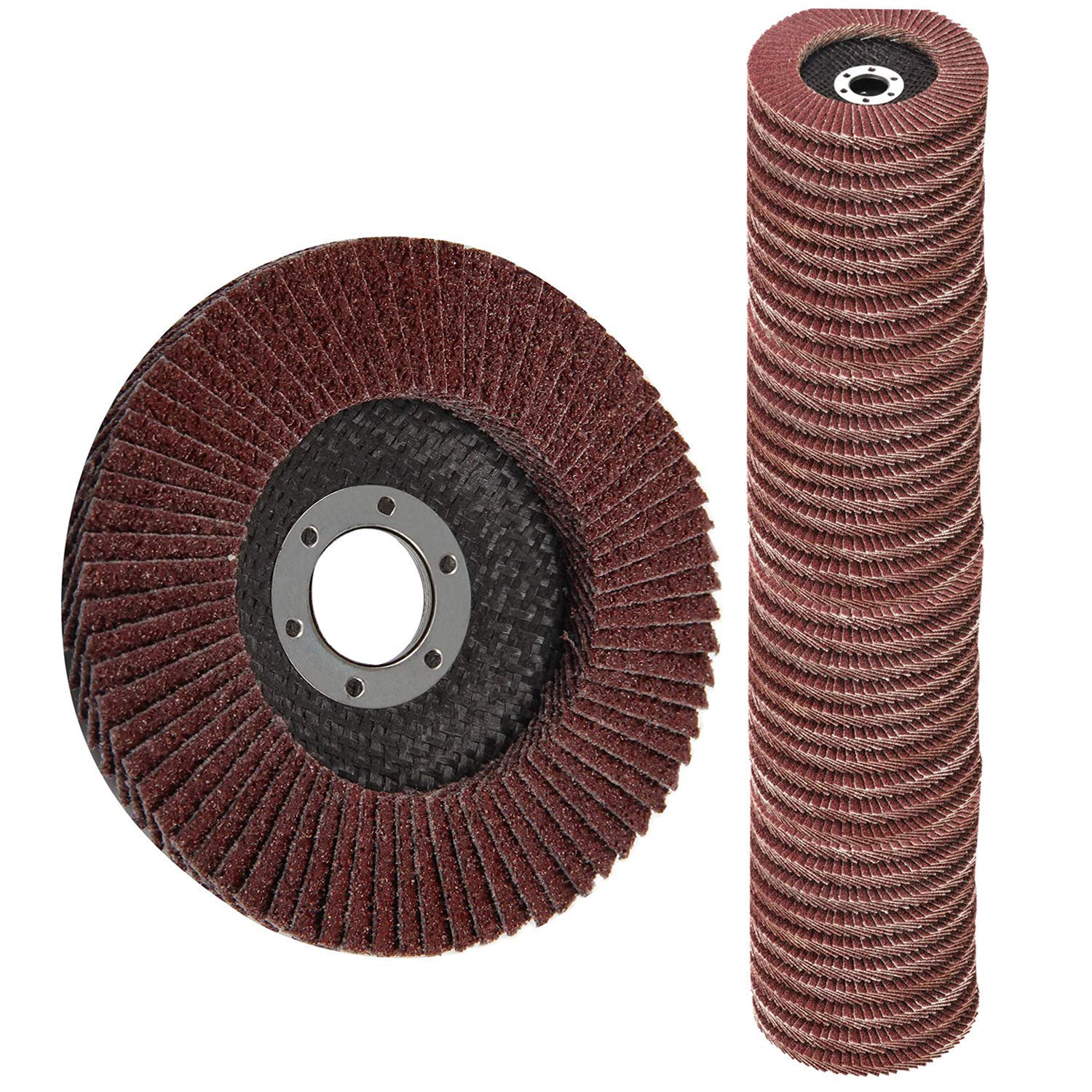 Discos de solapa, 40 unidades de discos de molienda de grano 60 de 4.5 pulgadas, 4 1/2 ruedas de lijado surtidas, abrasivos de óxido de aluminio, disco de amoladora