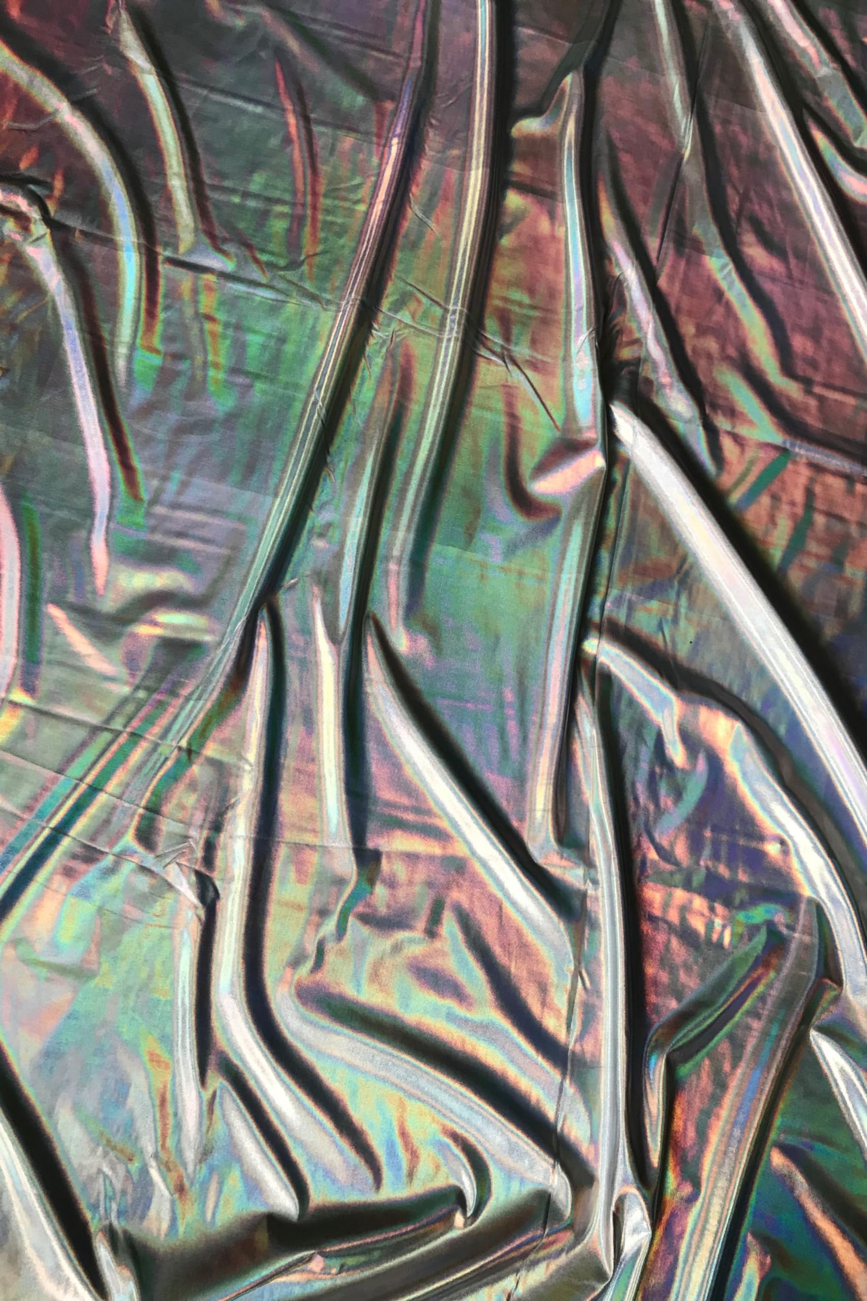 Tia Knight Inspired Fabrics Silver Metallic Hologram Foil Spandex Stretch Fabric | Dancewear & Dressmaking Material | Same Day Dispatch | Sold By The Metre | By Tia Knight ( Sq705 Slv, 1 Metre)