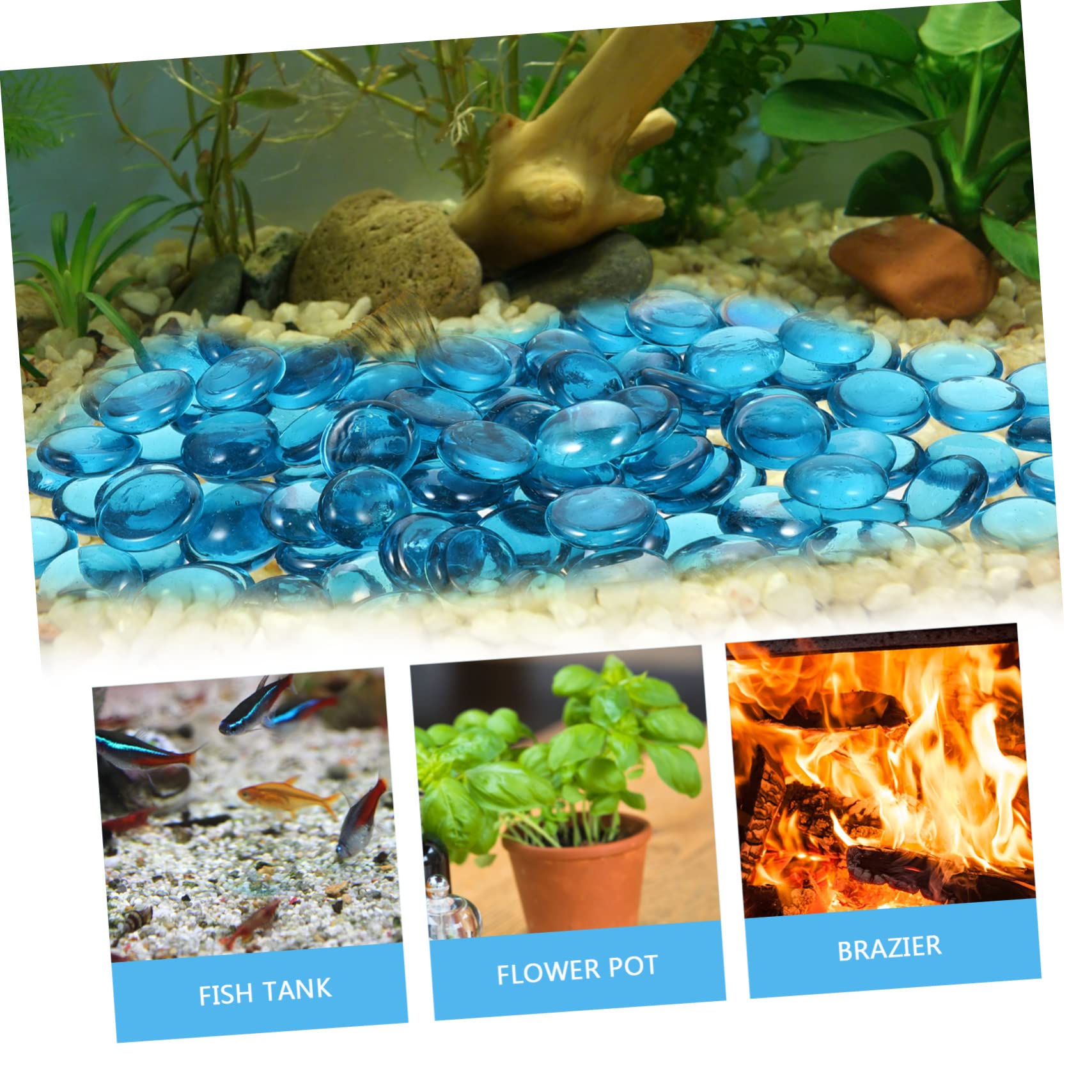 1sacchetto in Vetro Per Acquario Per Acquario Decorazioni in Vetro Per Braciere Vetro Per Braciere Pietre Decorazioni Liscia e Resistente Riutilizzabile