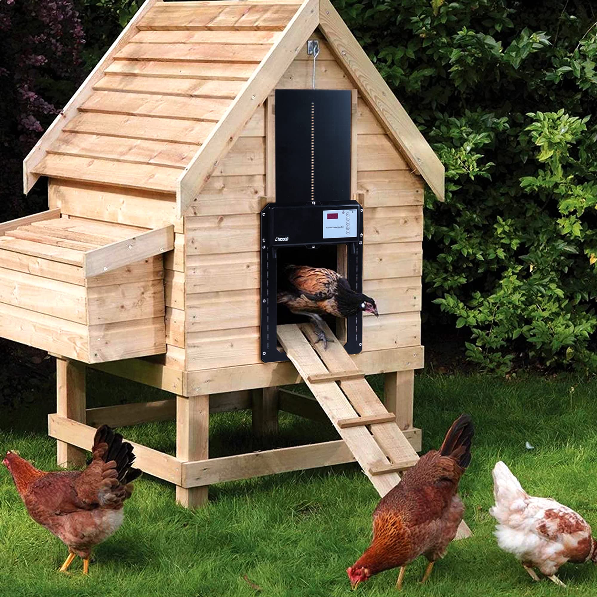 RUNCHICKEN Model T40 RED Automatic Chicken Coop Door Full Aluminum