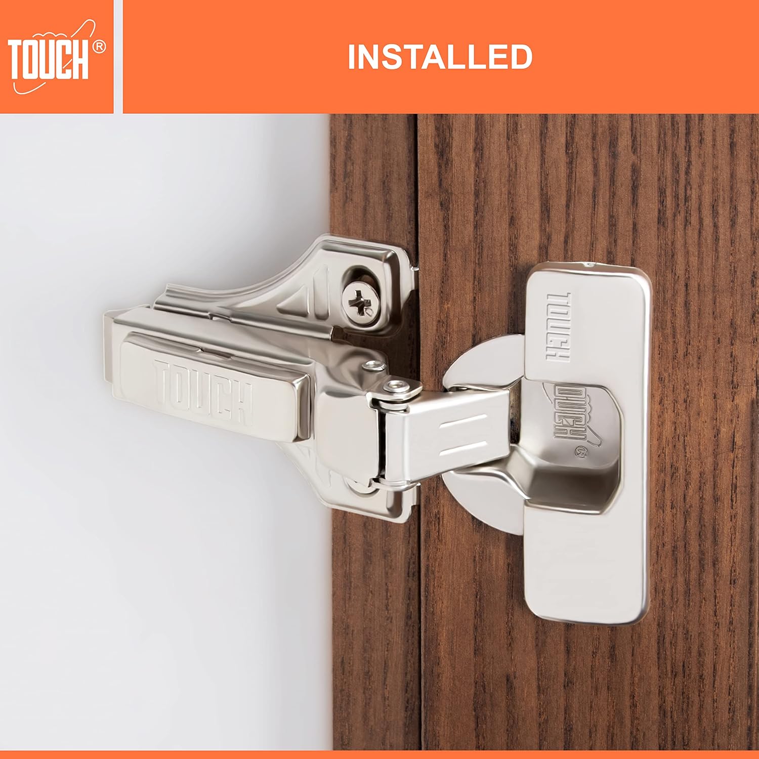 TOUCH Cabinet Hinges (20 Pairs, 40 PCS) Face Frame Cupboard Door Hinge 3/8" Inch Half Overlay Concealed European Clip-On Hinges for Kitchen Cabinet 3-Way Adjustable with Dowels