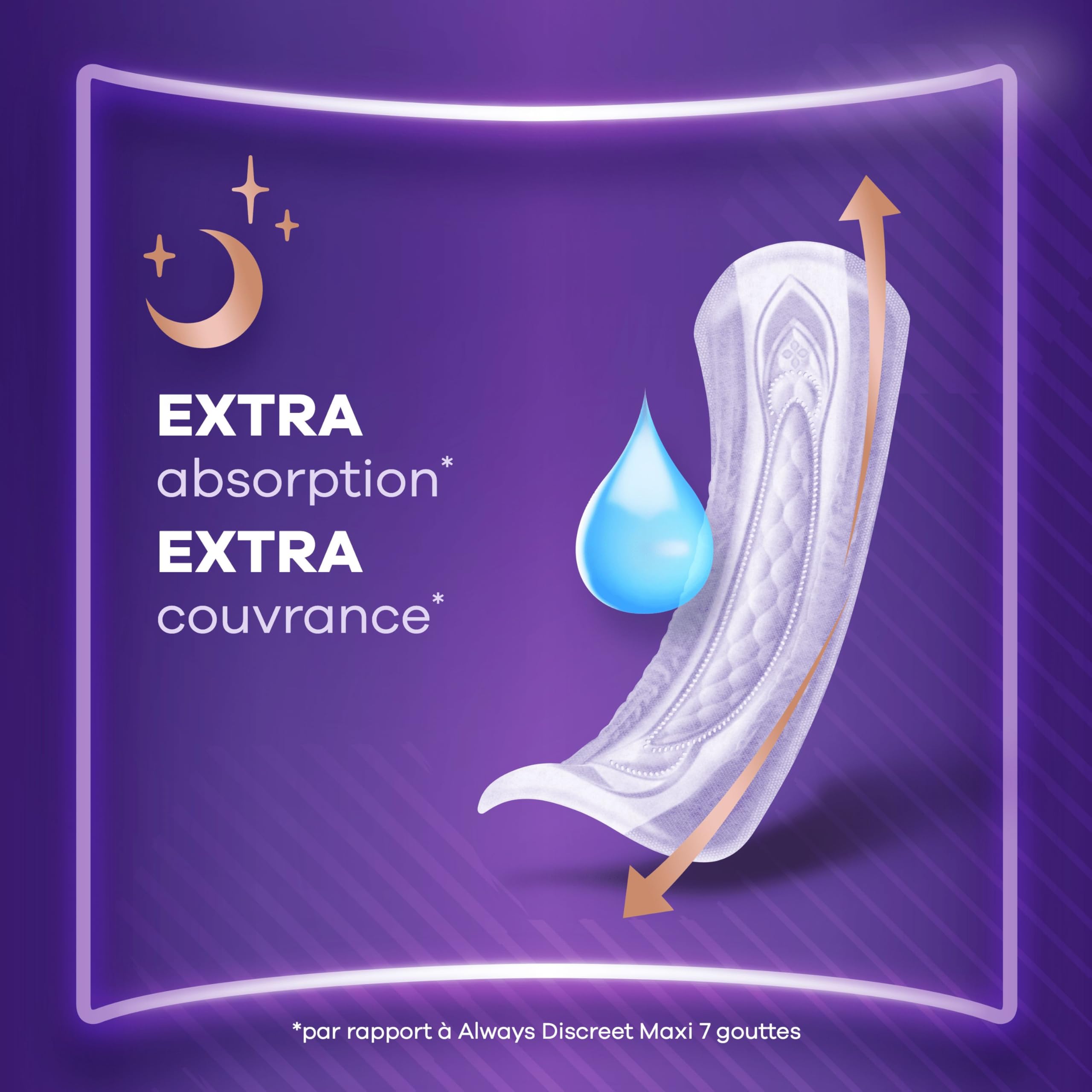 Always Discreet Extra Secure, Serviettes Pour Incontinence ou Fuites Urinaires, Fuites Importantes, Format Eco, 7 Gouttes, Ultimate Night, 48 Pochettes Individuelles (4 x 12 unités)