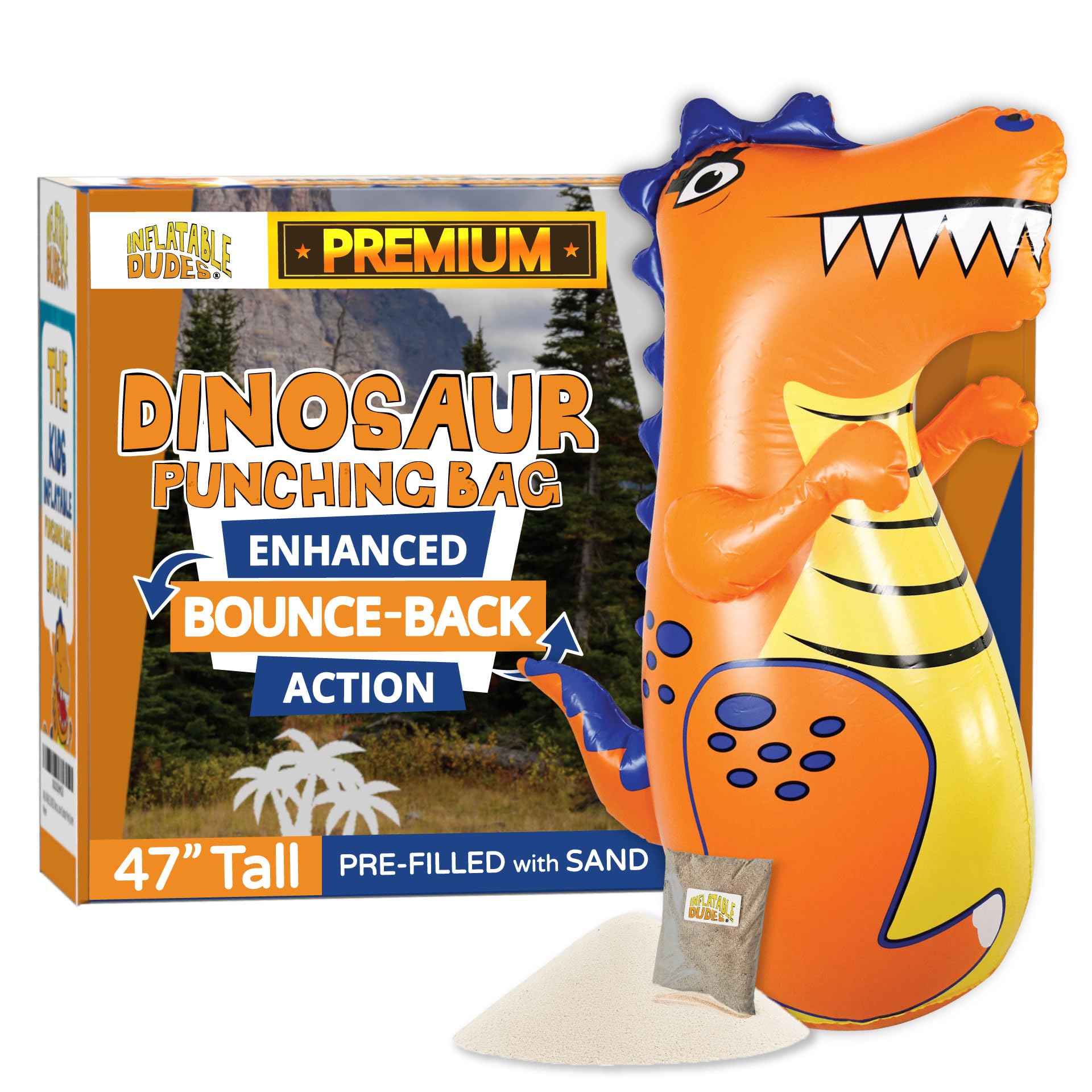INFLATABLE DUDES Kids Punching Bag- Bop Bag | Sand-Base