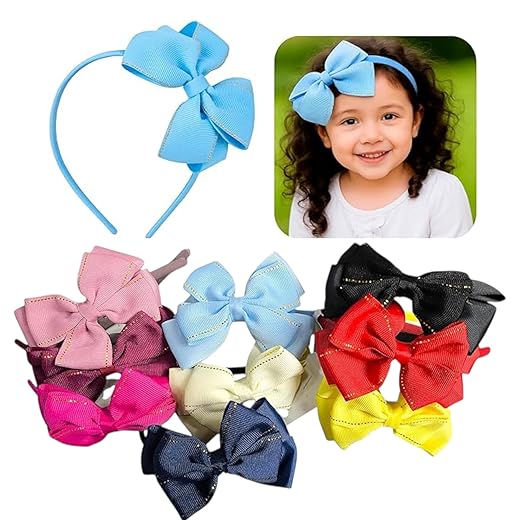 Arco Tiara Laço Infantil Poá Acessório Cabelo Crianças Elegante Cores - LINHA DOURADA (PRETO)