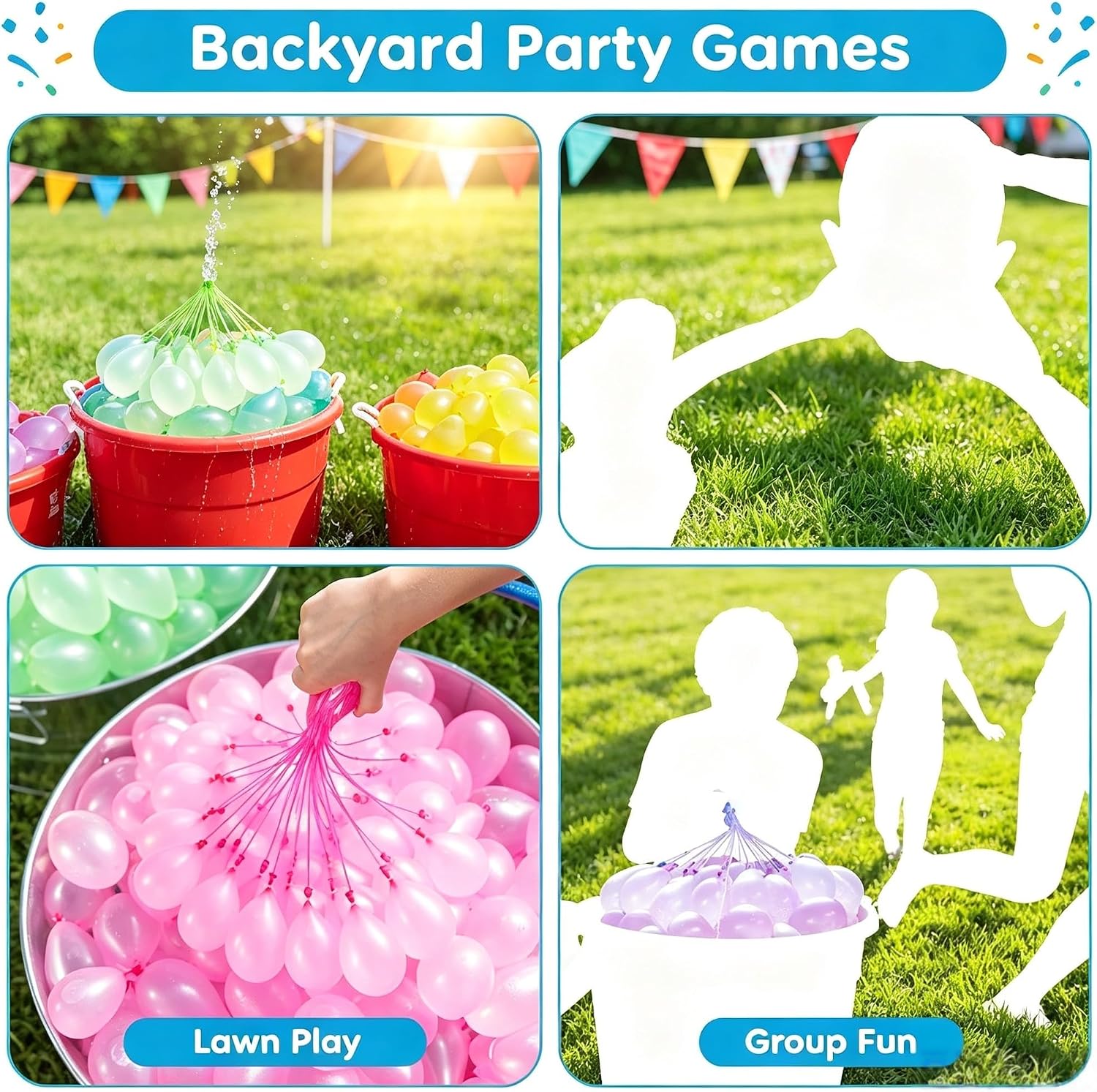 1111Pcs Water Balloons【1111】Water Balloons Quick Fill 1111 Colorful Air Balloons for Fun Fast Filling Water Balloon