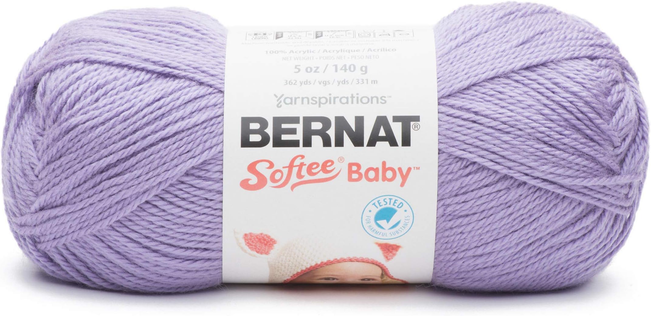 Bernat Softee Baby Yarn, 5 oz, Lavender, 1 Ball