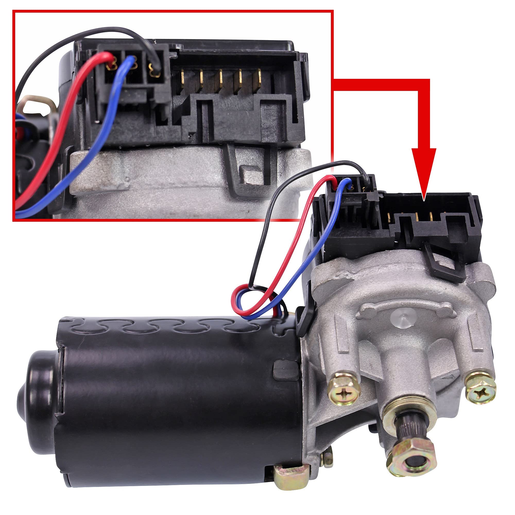 BESTPRICE Motore tergicristallo 12v Anteriore, Motore tergicristallo Anteriore Parabrezza Compatibile con CITROËN Jumper, Fiat DUCATO, Peugeot Boxer Bus (230P), Boxer Box (230L)