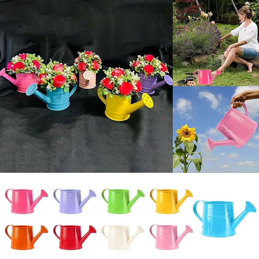 French Antique Zinc Watering Can - Medium Sized Galvanized Watering Can - 8L Can - Rare Round Drum - French Country Garden Watering Can