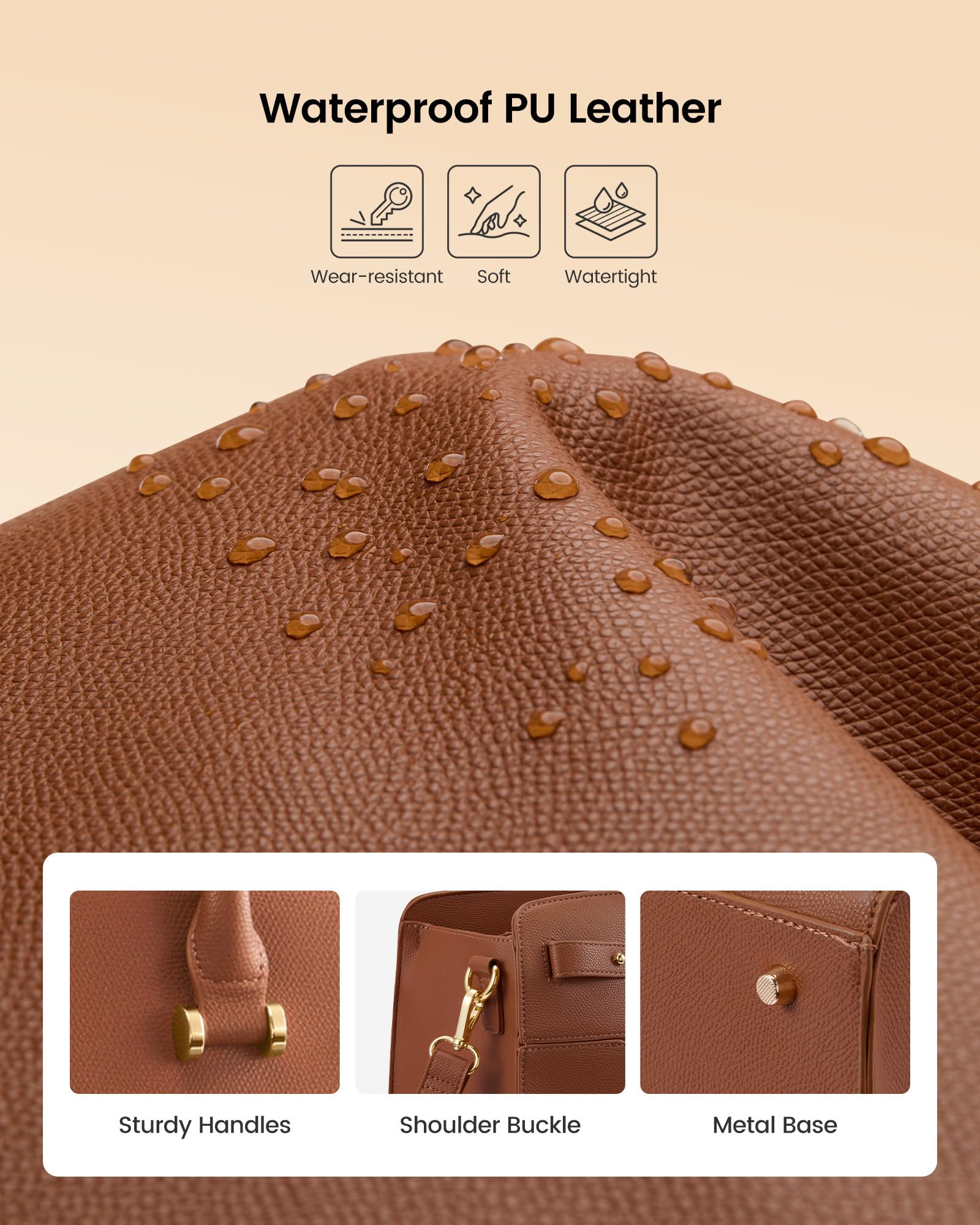 LOVEVOOK Handtasche Damen Groß mit Seidentuch, Laptoptasche 15,6/17,3 Zoll, Elegante Arbeitstasche mit Separates Gepolstertes Laptopfach, Wasserabweisender PU Leder Shopper Tote Bag für Uni Büro