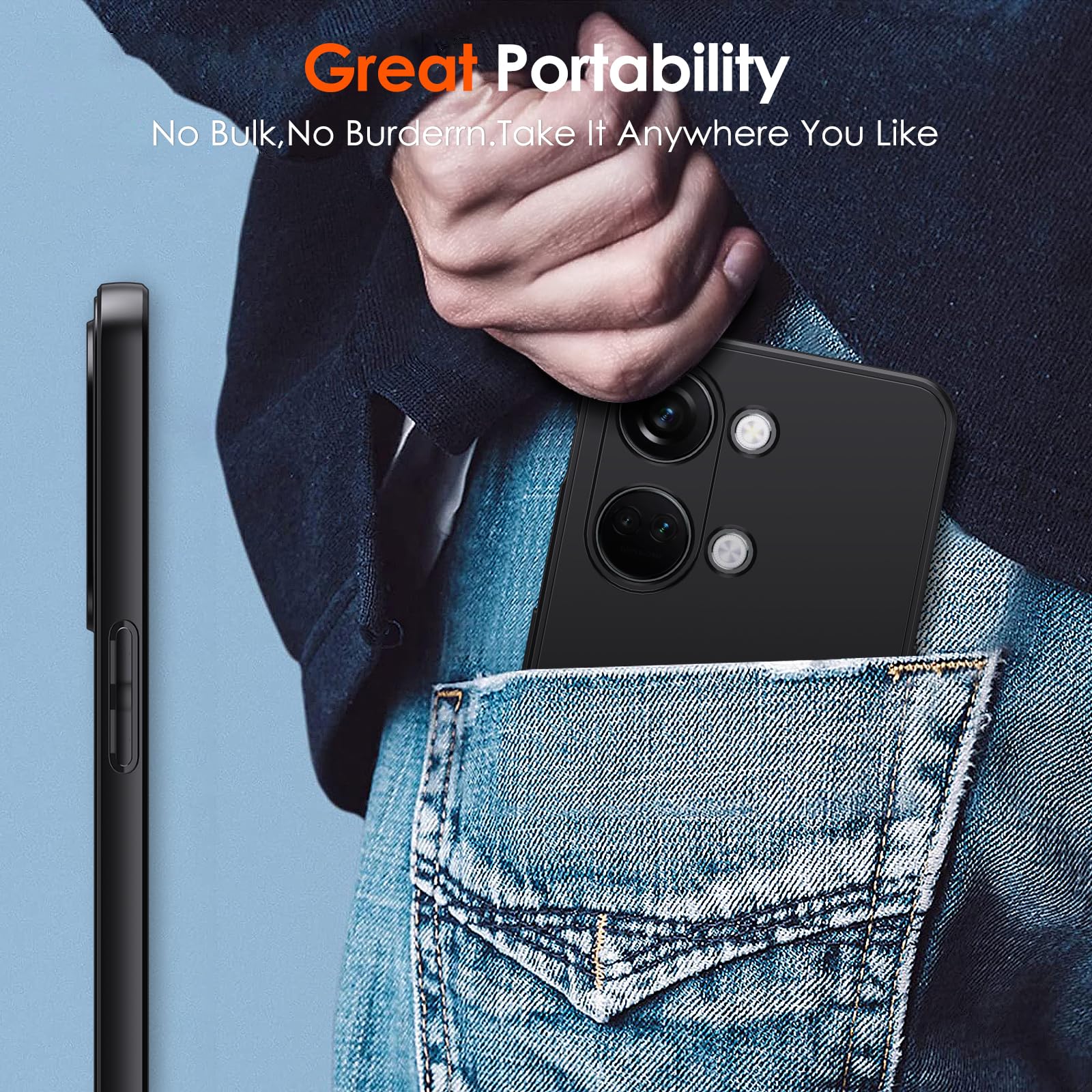 Ivoler Noir Mat Coque Pour Oneplus 12R Avec Protection Camu00e9ra Ultra 1206693