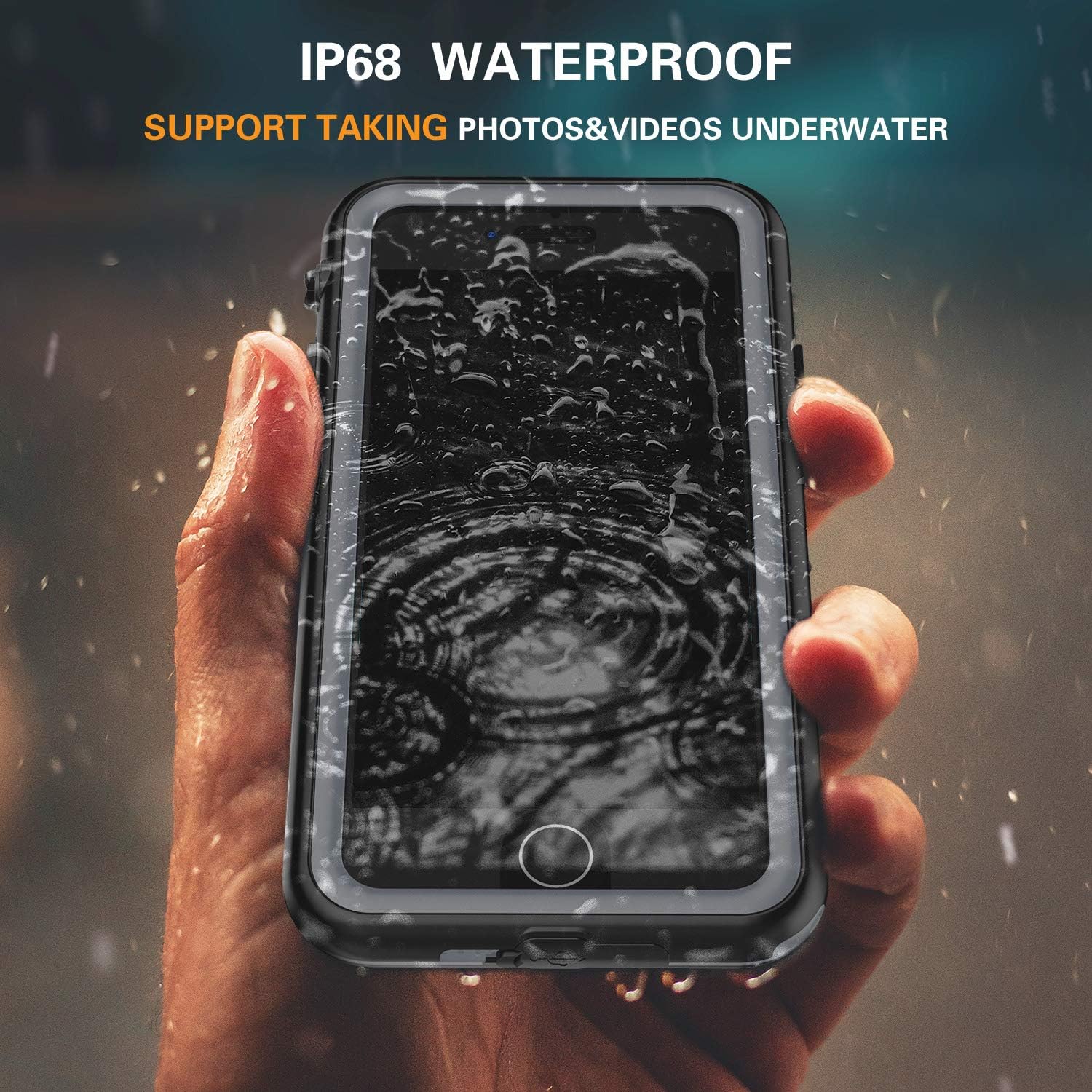 Amazon Com Iphone 7 Plus Waterproof Case Iphone 8 Plus Waterproof Case Oterkin Full Body 360 Protective Shockproof Dirtproof Sandproof Ip68 Phone Case For Iphone 7 Plus Iphone 8 Plus 5 5 Black Grey Clear