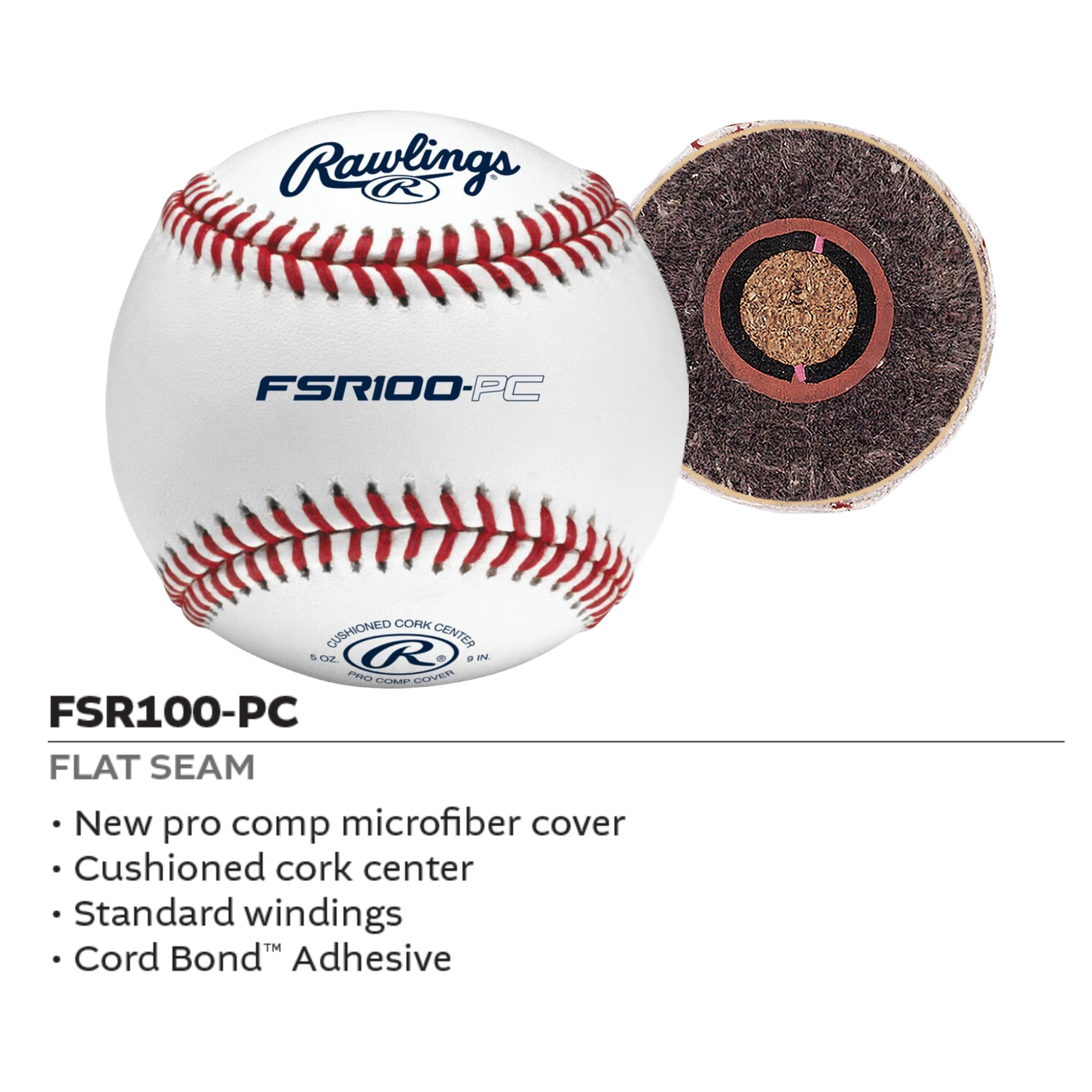 Rawlings High School Pro Comp Practice Baseball, FSR100-PC, 12 Stück
