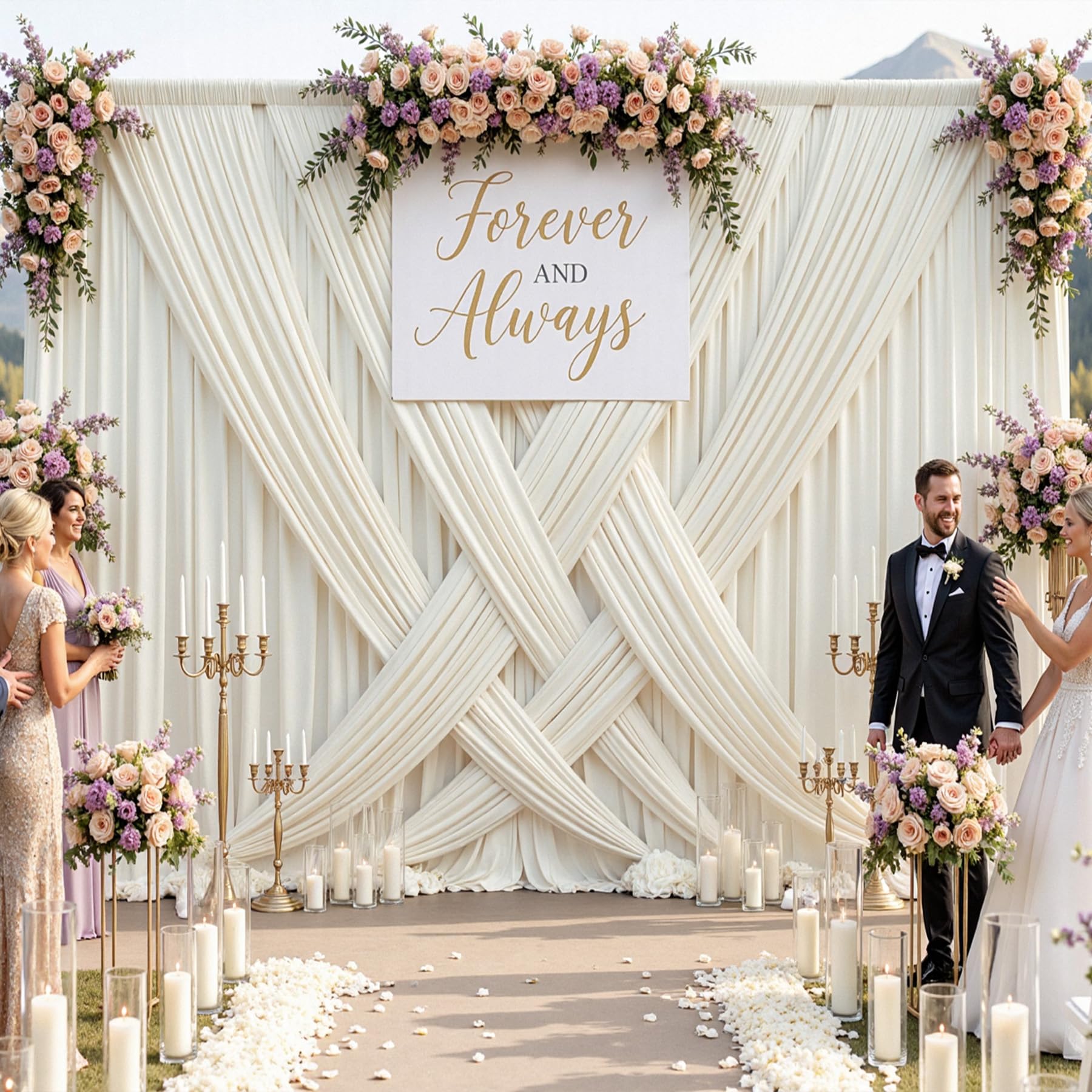 10ft x 10ft Wrinkle Free Black Backdrop Curtains for Parties, 2 Panels 5ftx10ft Polyester Photo Backdrop Drapes for Wedding Birthday Graduation Photography Background — view 99