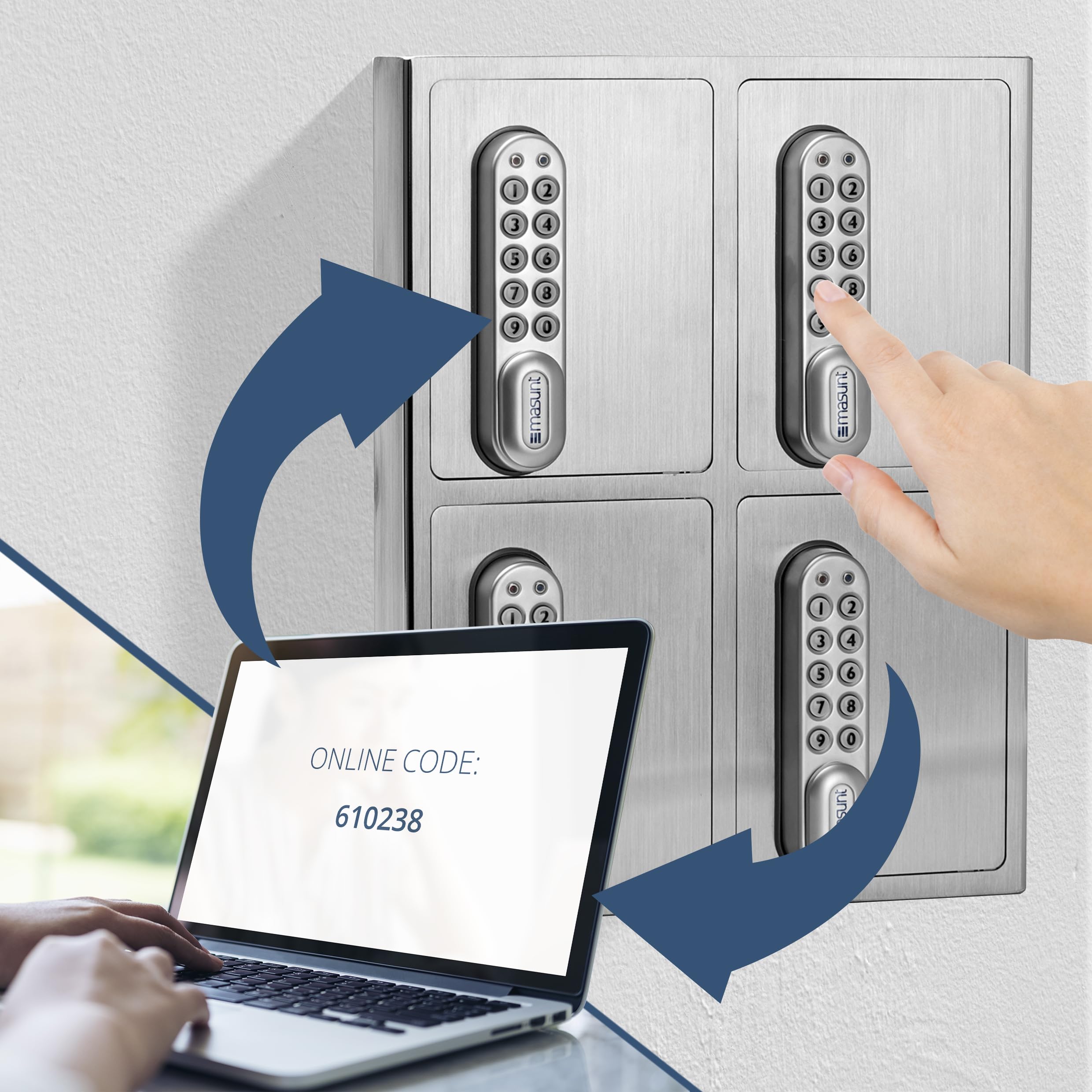 Masny Sejf na Klucze 1440 E Code | Innowacyjne Kodowanie Online z Daleka | Cyfrowy Sejf z Masywnej Stali Nierdzewnej V4A | 4 Przegródki | Odporny na Rozbicie i Korozję
