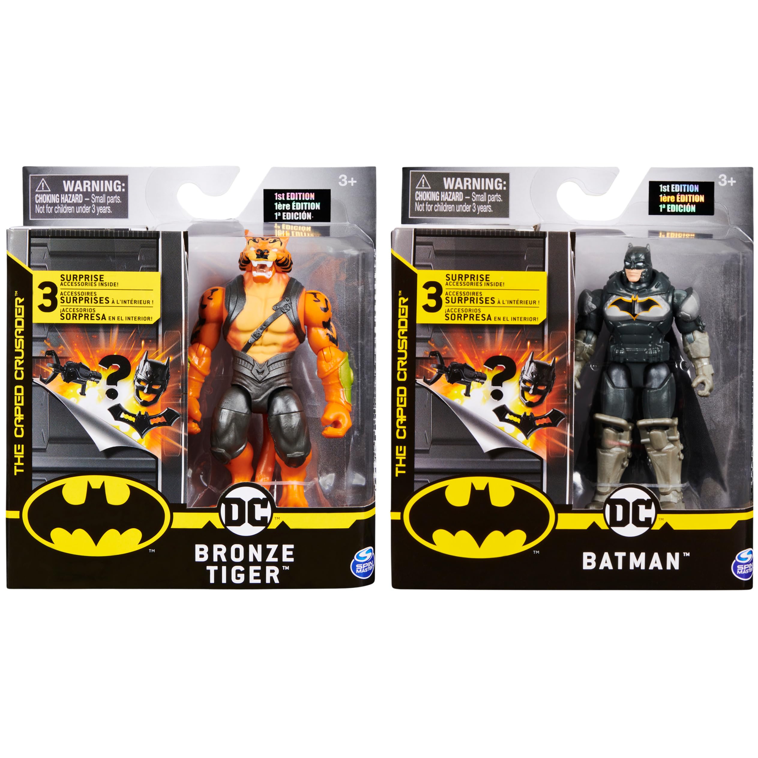 Batman Action Figure 10 Cm Con Tigre Di Bronzo - 6 Accessori Misteriosi E Carte Da Collezione - Giocattolo Per Bambini
