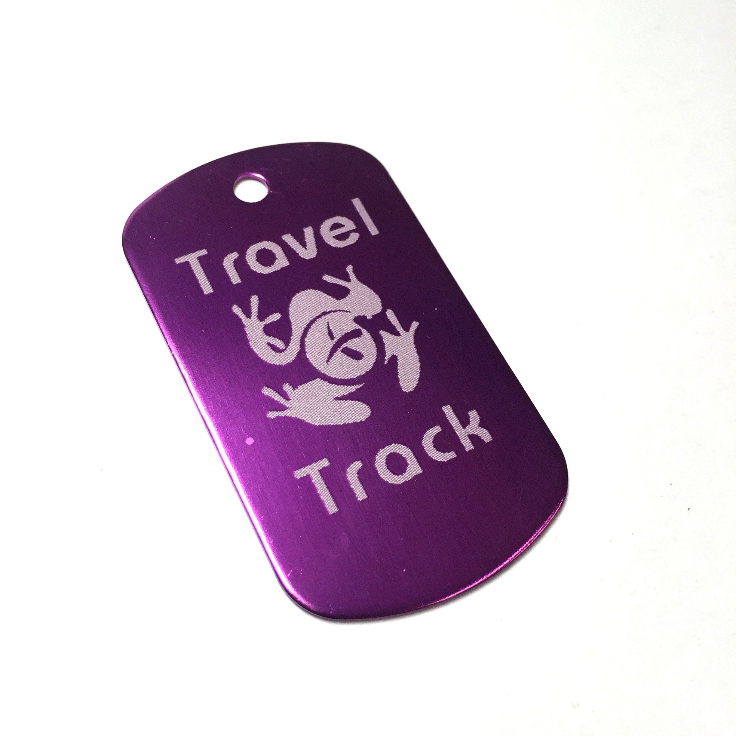 AllCachedUp Trackable Tag for Geocaching - Travel Track Tag - trackable like a Travel Bug (PURPLE)