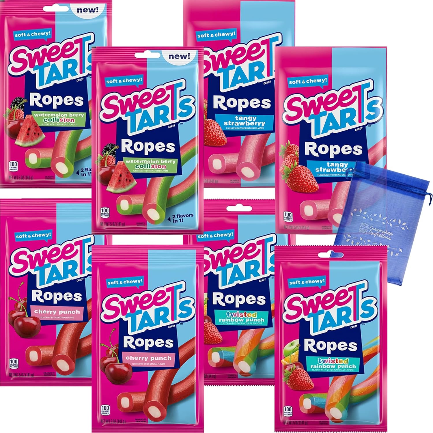 Sweetarts Ropes Lover's Bulk Variety Pack 8 Packages From 4 Flavors Watermelon