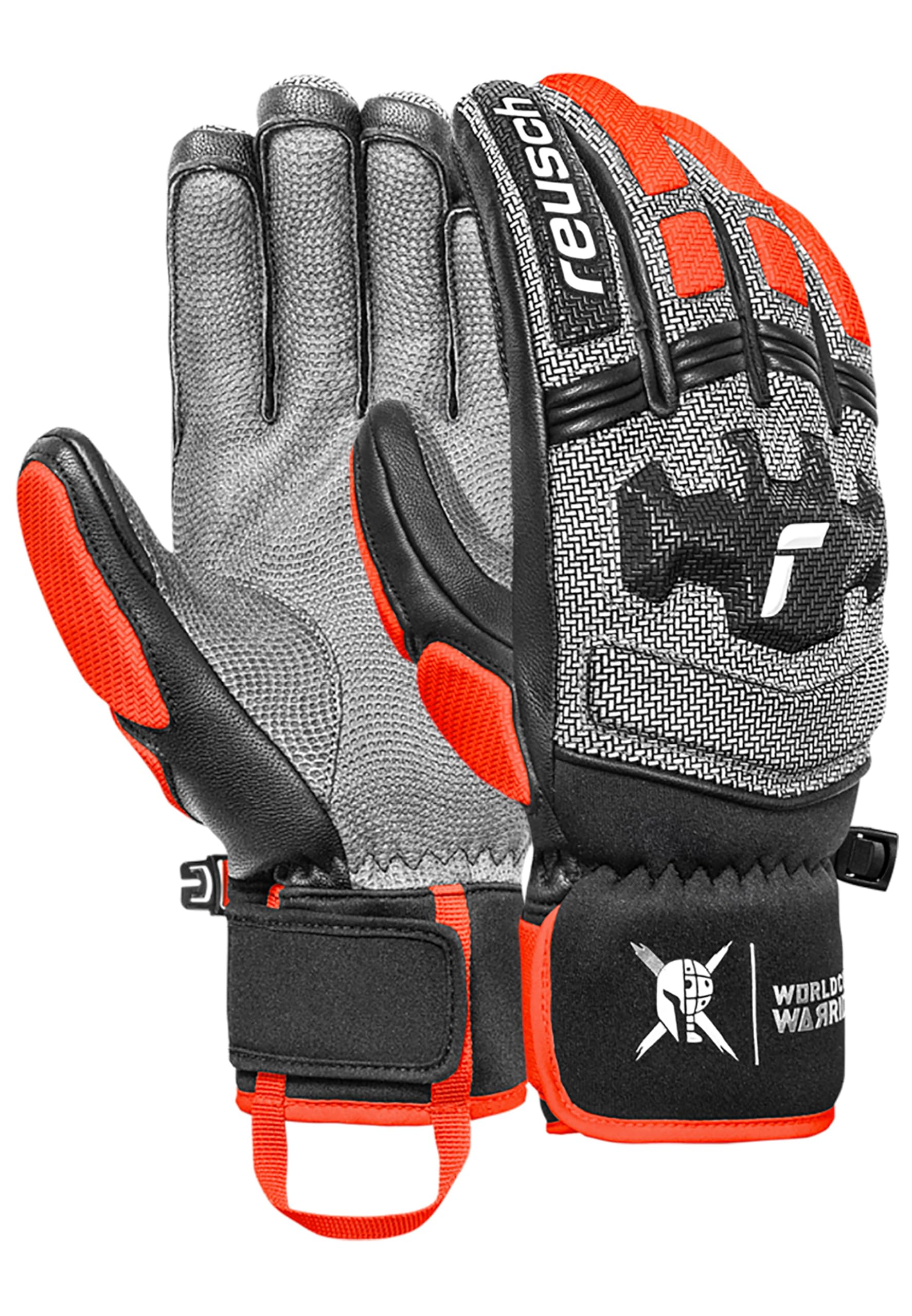 Reusch Worldcup Warrior DH Skihandschuhe – Unisex Racinghandschuhe mit R-LOFT Isolierung, Soft-Knöchelschutz, Vollleder, Winddicht, atmungsaktiv, ergonomisch, für alpinen Rennsport