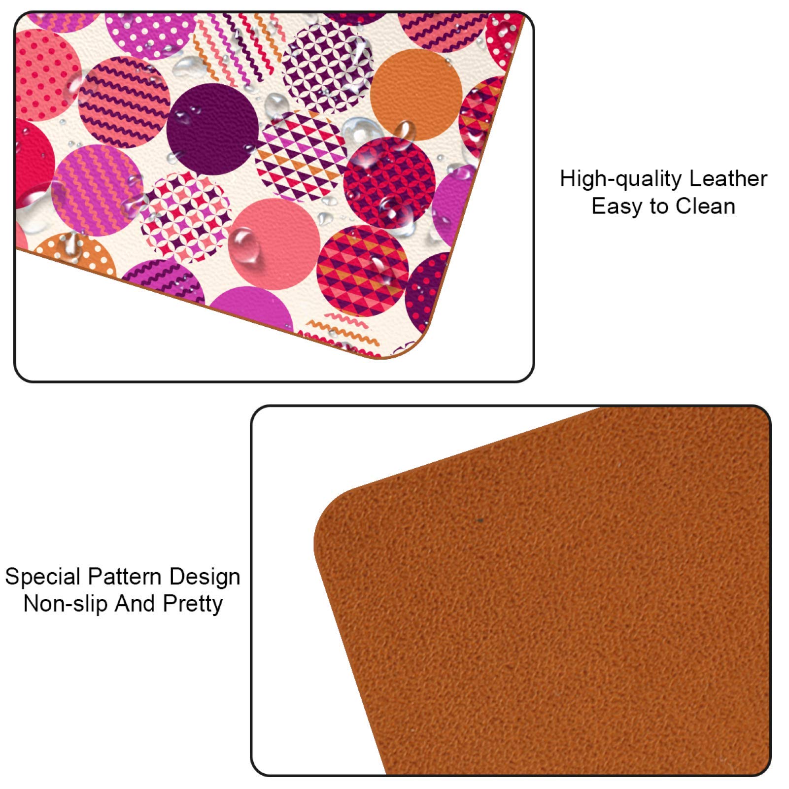 Lot De 4 Dessous De Verre En Cuir Rouillé Motif Carte Du Monde